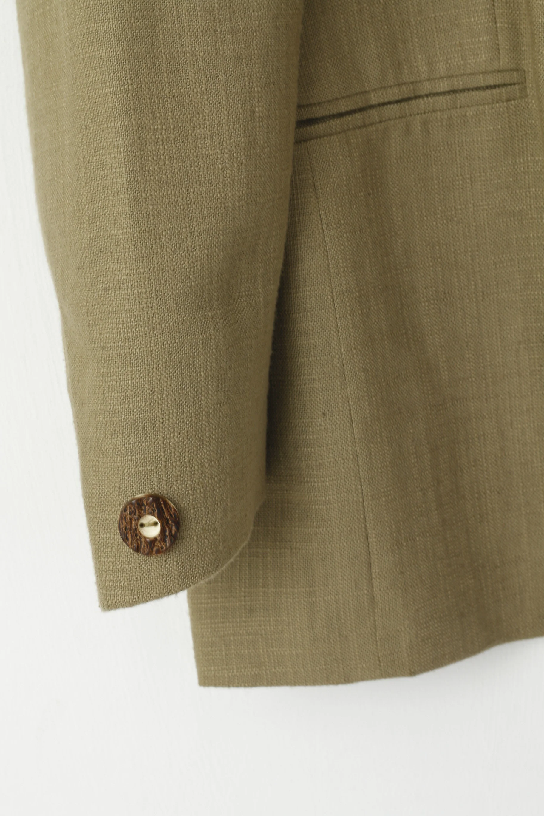 Walbusch Men 25 40 Blazer Green Linen Blend Tyrol Trachten Single Breasted Jacket - Image 4