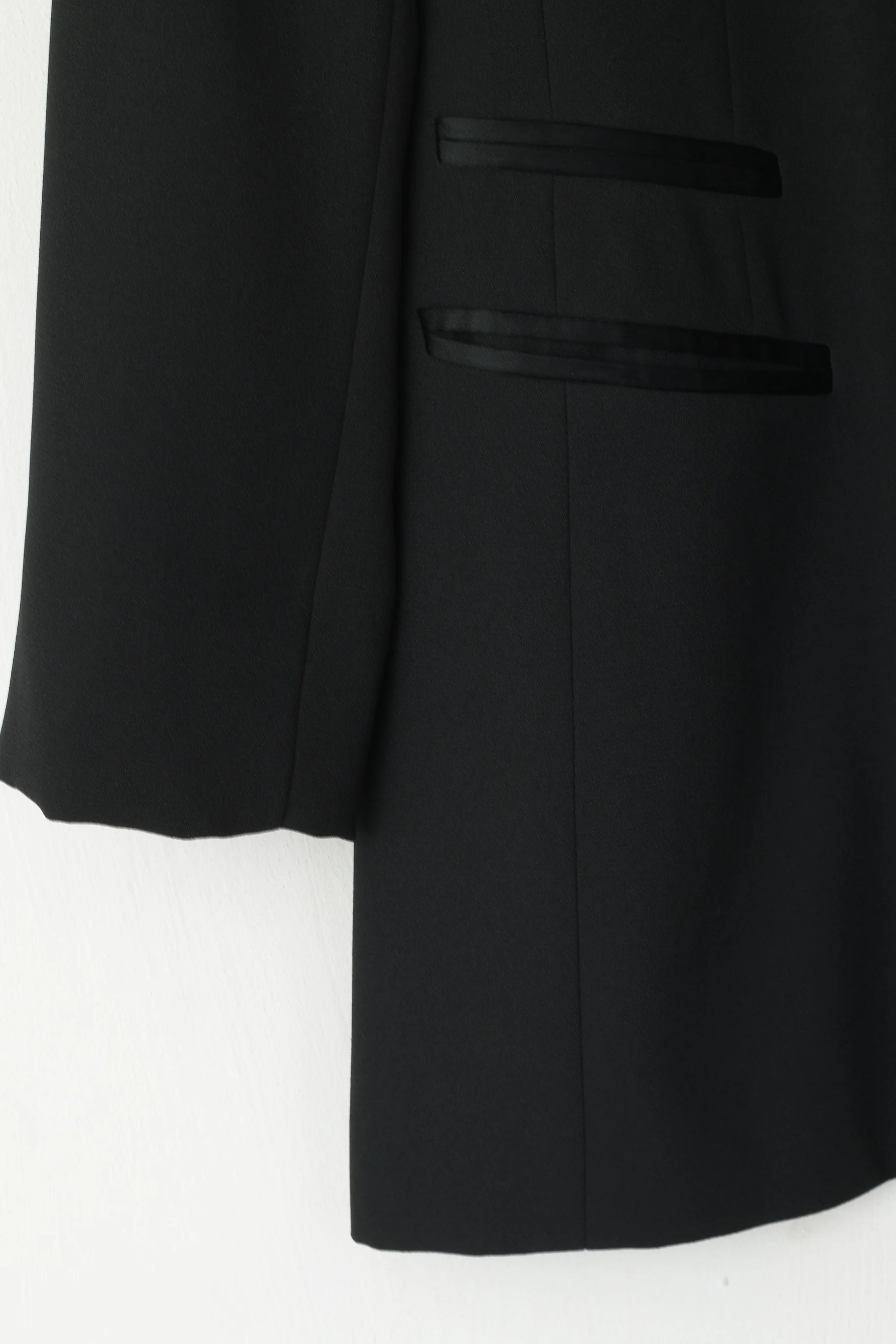 Genevieve Collection Women 40 M Blazer Black Shiny Vintage Diamonds Shoulder Pads Jacket - Image 3