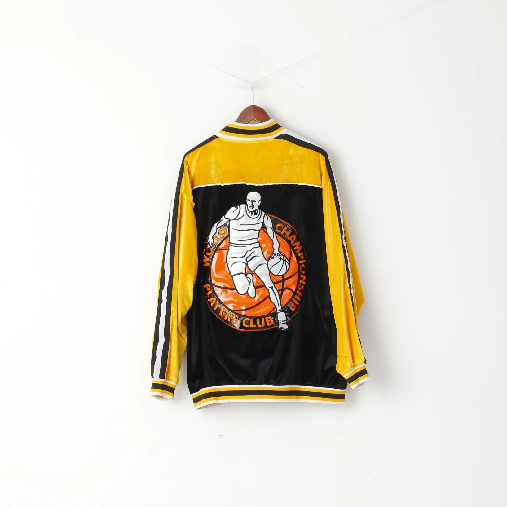 Veezo Wear Men 2XL Sweatshirt Bomber Basketball World Championship Players Club Yellow Sportswear - Image 8