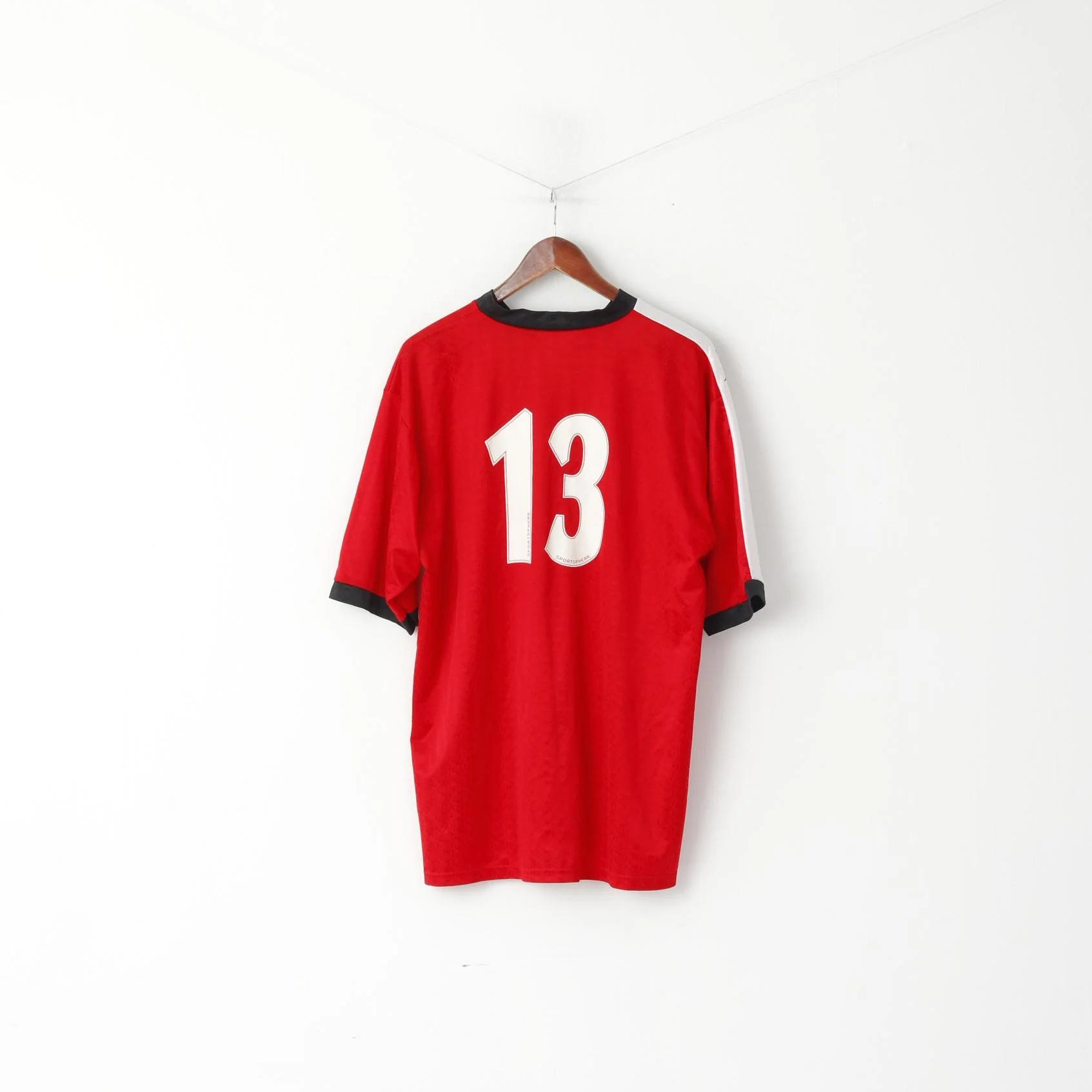 Sportsphere Mens XL Shirt Red Vintage Warminster Soccer Club Pennsylvania Usa #13 Top - Image 5