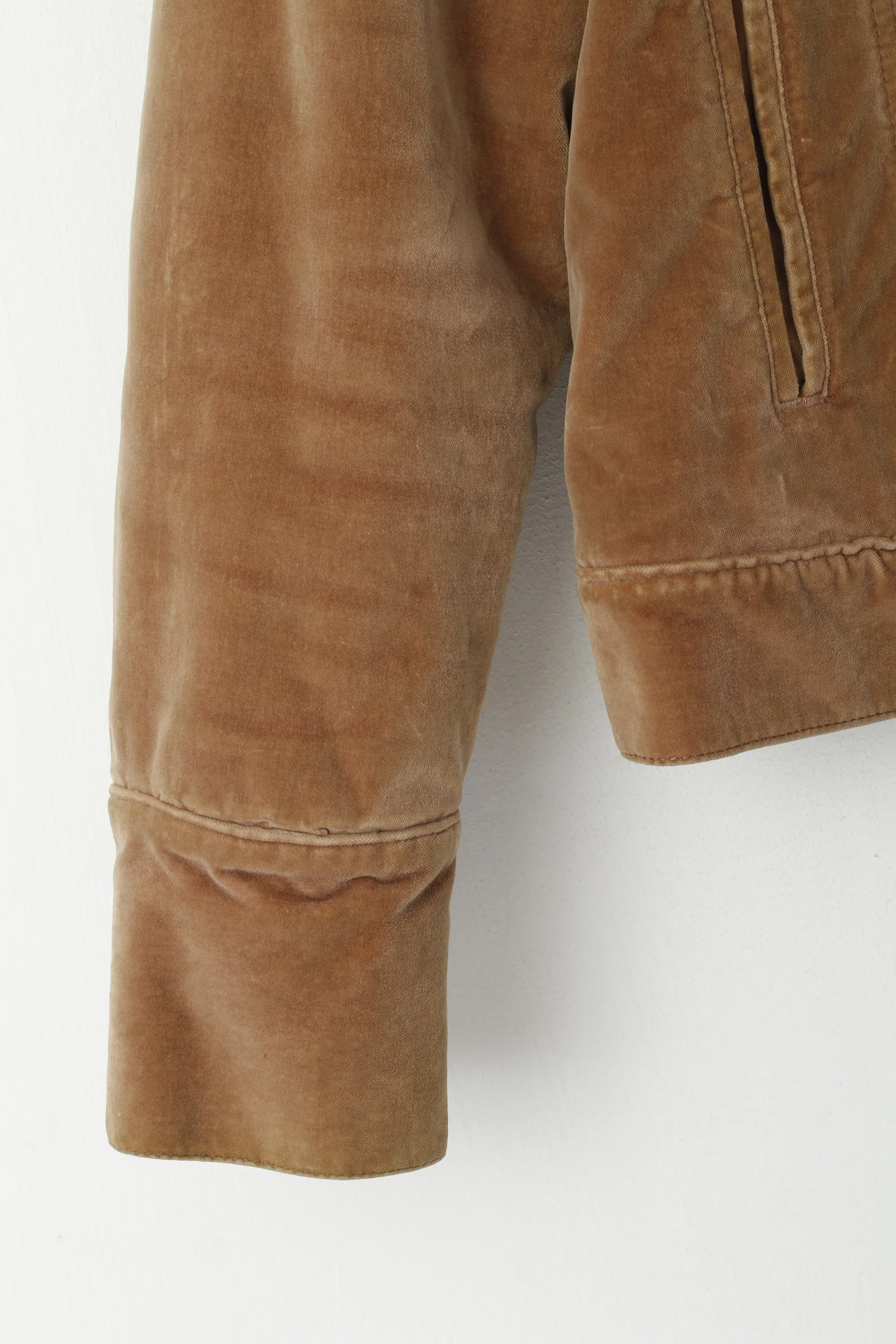 GAP Women L Jacket Brown Cotton Brown Boho Stretch Fit Snap Warm Top - Image 3