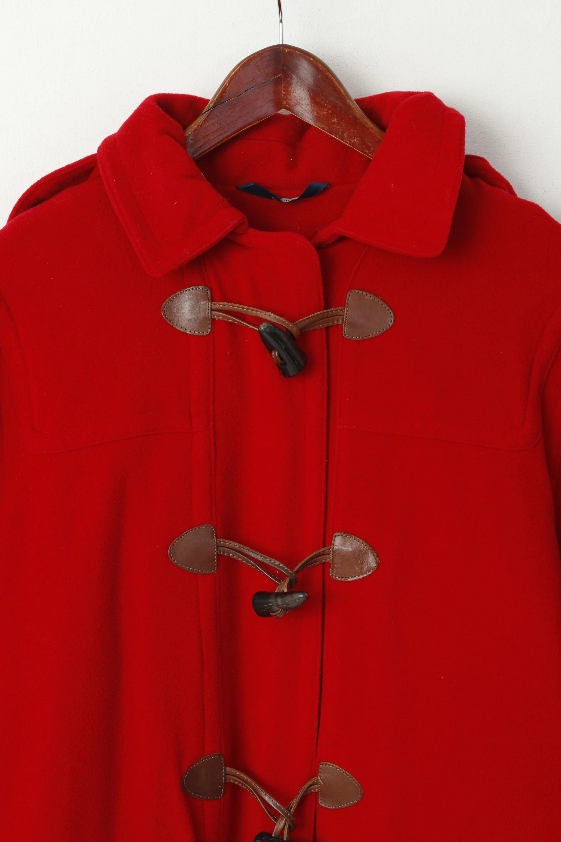 Redgreen Women M Duffle Jacket Red Wool Nylon Thinsulate Full Zipper Coat - Image 2