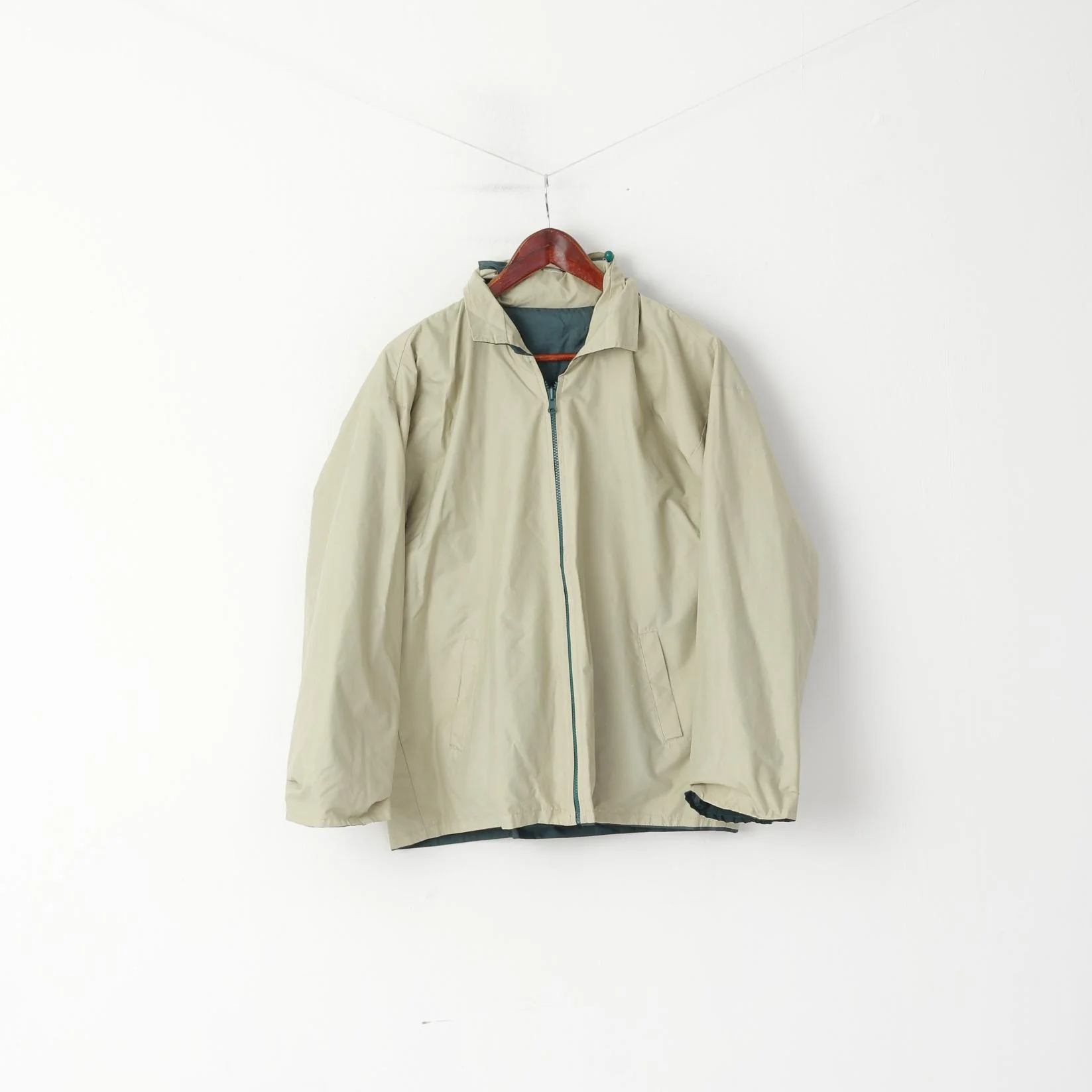 Rainforest Expeditions Women M Jacket Double Sided green Beige Retractable Hood Top - Image 4
