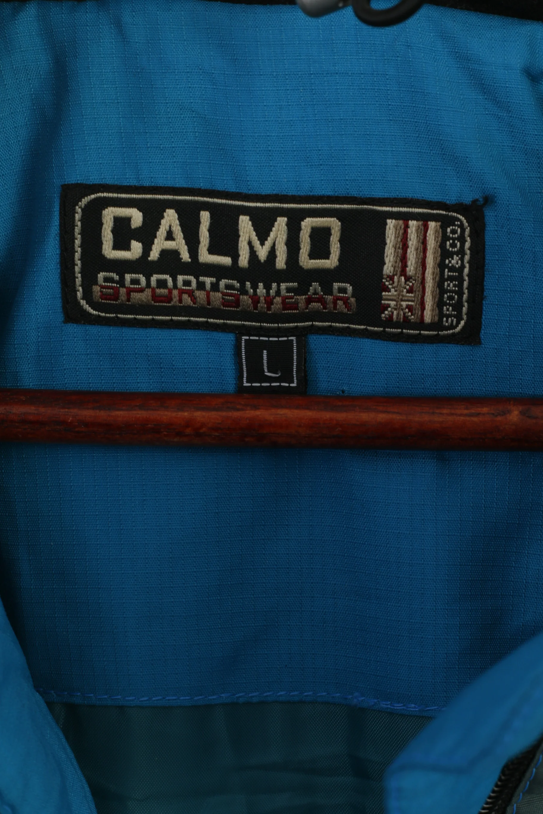 Calmo Sportswear Women L Ski Suit Blue Vintage Nylon Hood Snowboard Snowsuit - Image 4