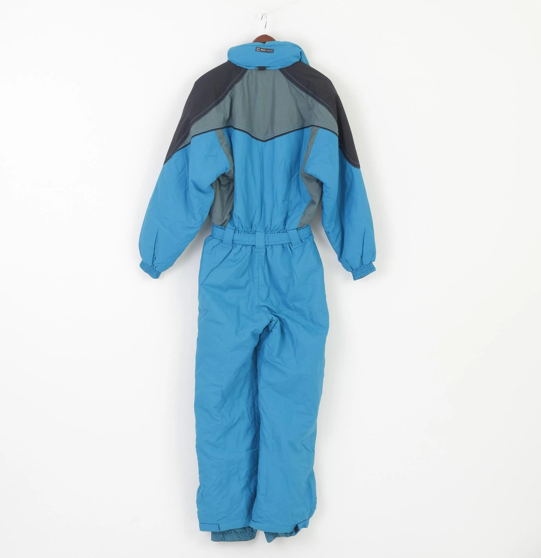 Calmo Sportswear Women L Ski Suit Blue Vintage Nylon Hood Snowboard Snowsuit - Image 6
