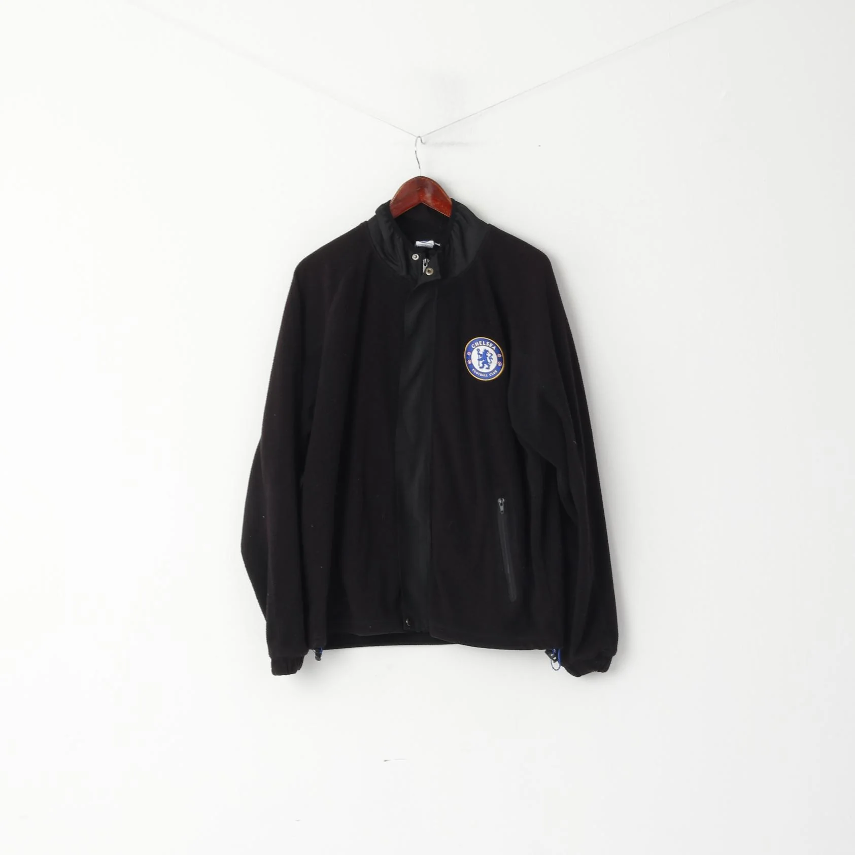 Chelsea Football Club Men XL Fleece Top Black Full Zipper Official Sport Top - Image 2
