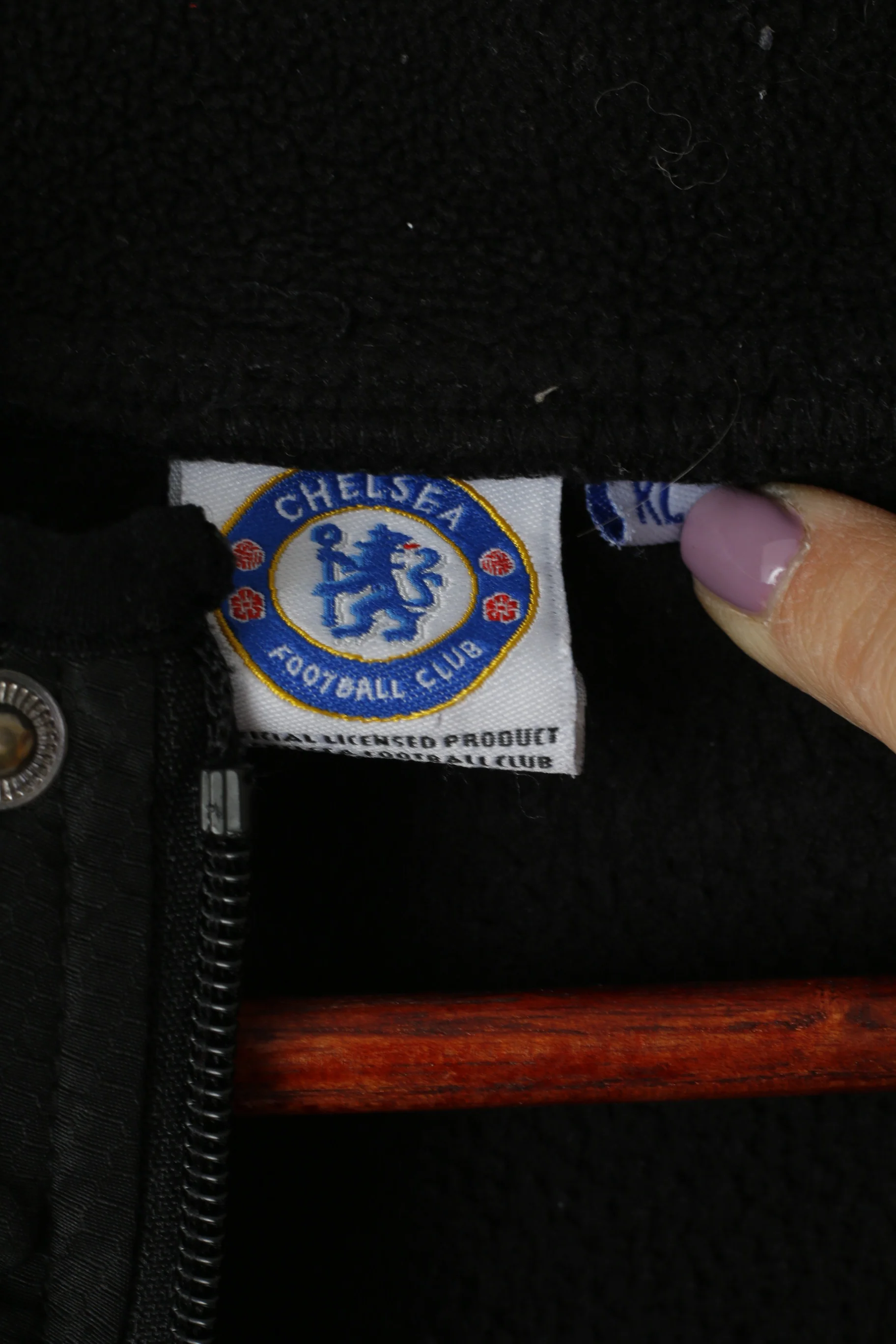 Chelsea Football Club Men XL Fleece Top Black Full Zipper Official Sport Top - Image 5