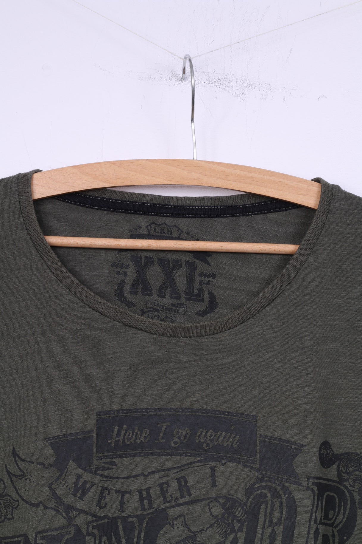 C&A Clockhouse Mens XXL T-Shirt Green Cotton Graphic Win Or Lose Top - Image 2