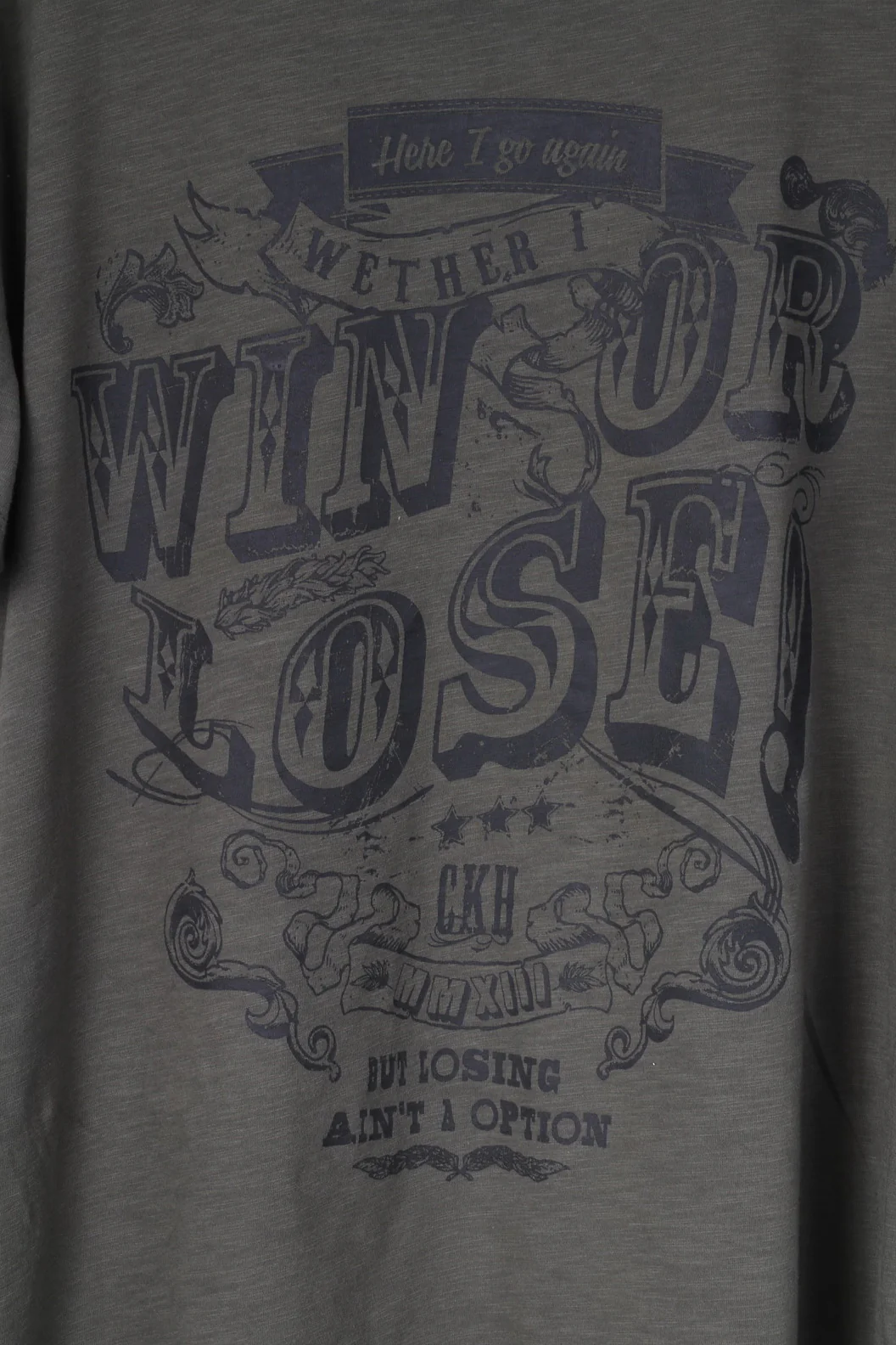 C&A Clockhouse Mens XXL T-Shirt Green Cotton Graphic Win Or Lose Top - Image 4