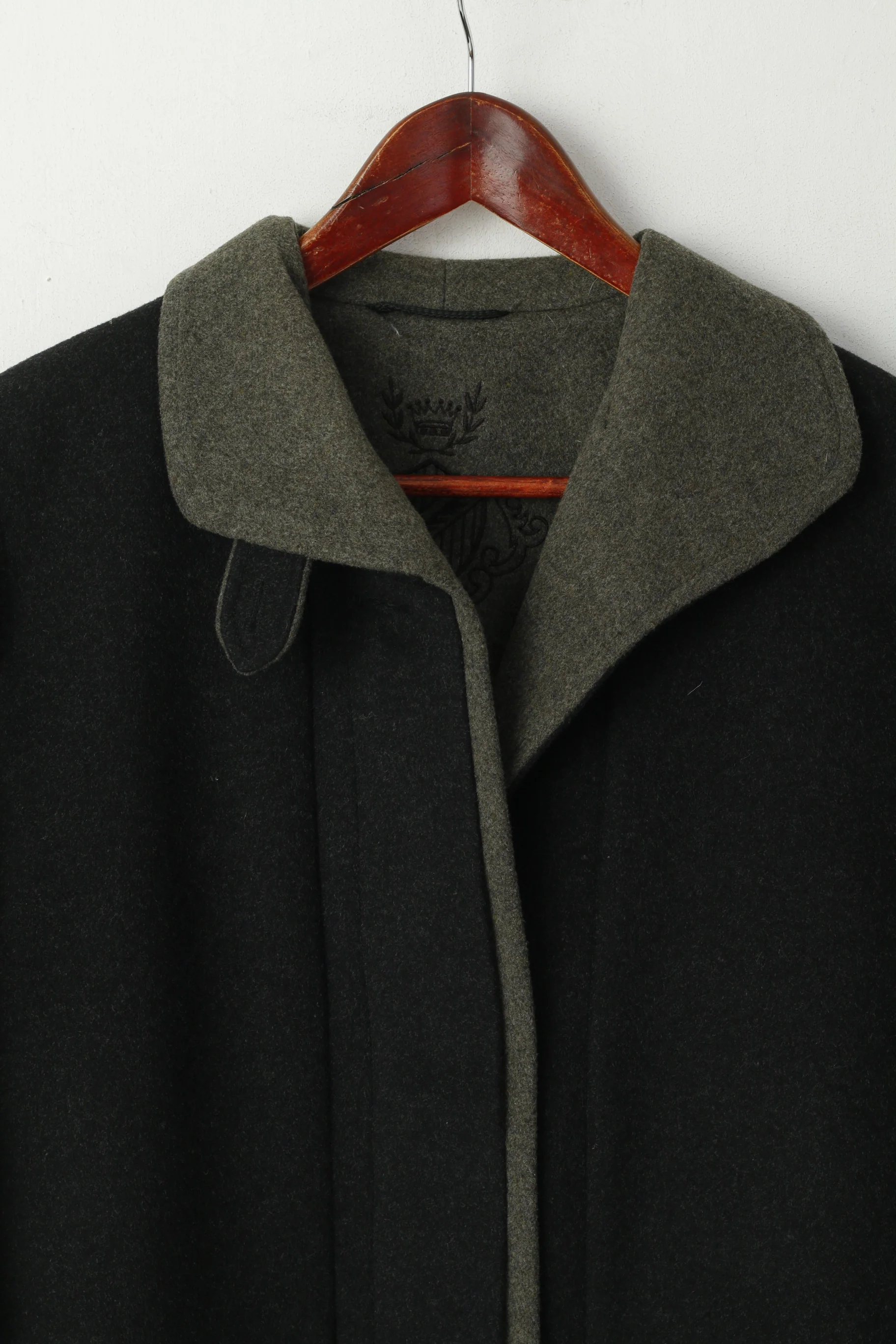C&A Women 12 S Coat Black Wool Alpaca Tonale Loden Tyrol Single Breasted Top - Image 2