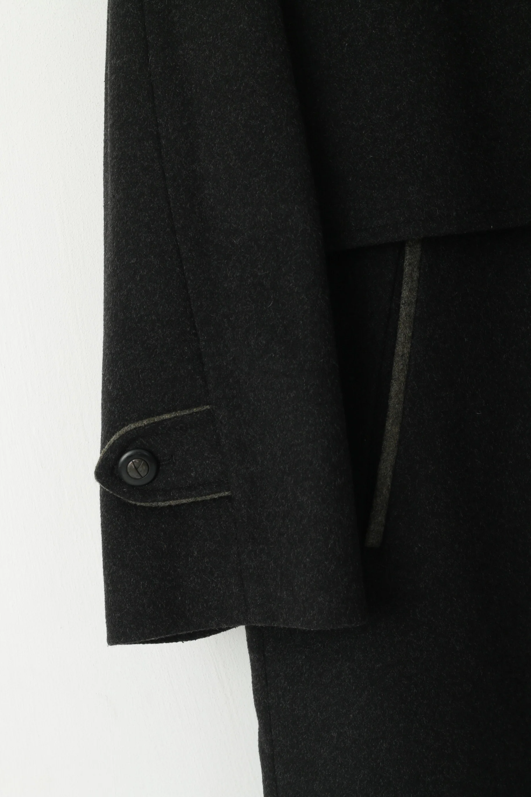C&A Women 12 S Coat Black Wool Alpaca Tonale Loden Tyrol Single Breasted Top - Image 3