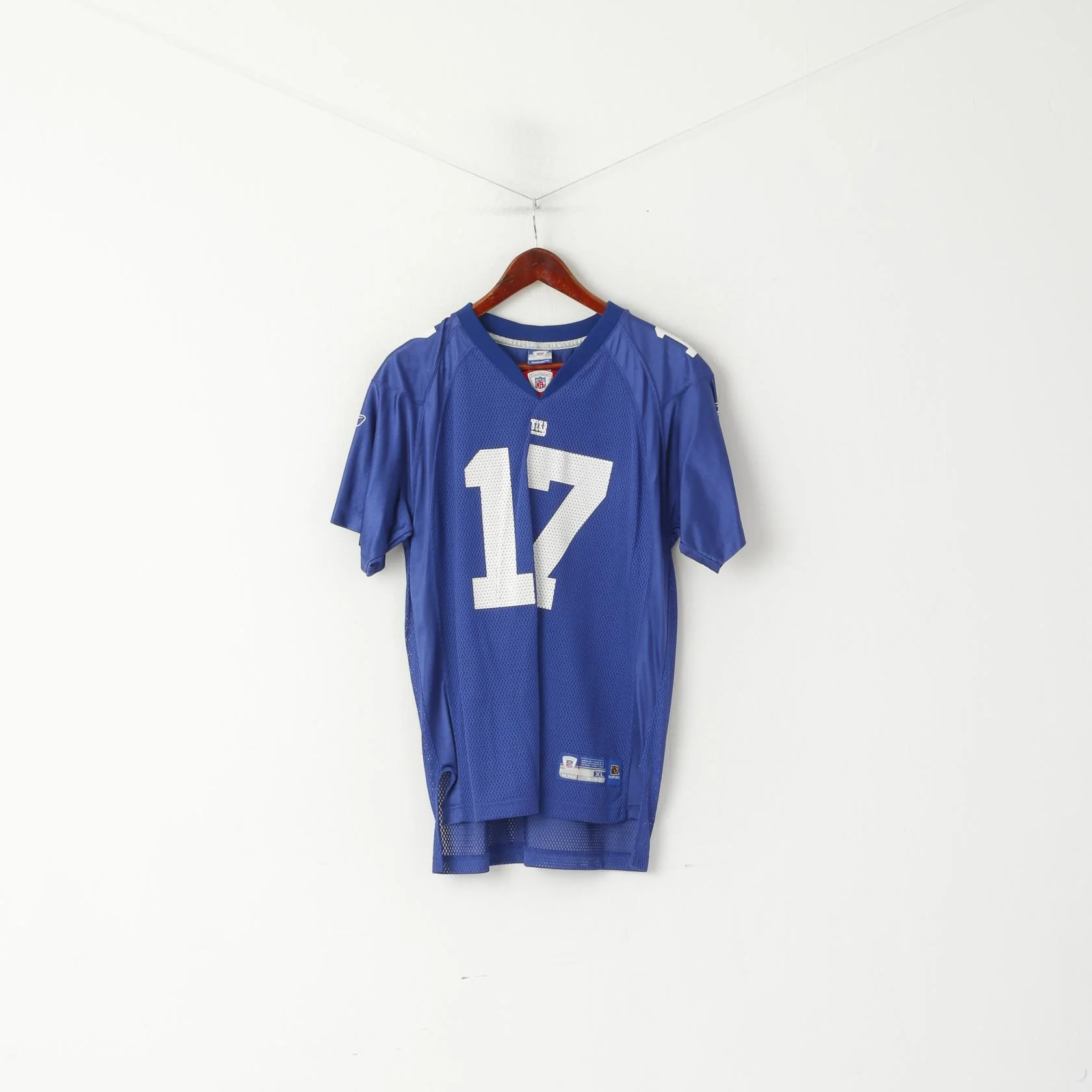 Reebok Youth XL 18-20 Age Shirt Blue Nylon NFL Indianapolis #17 Burress Jersey Top