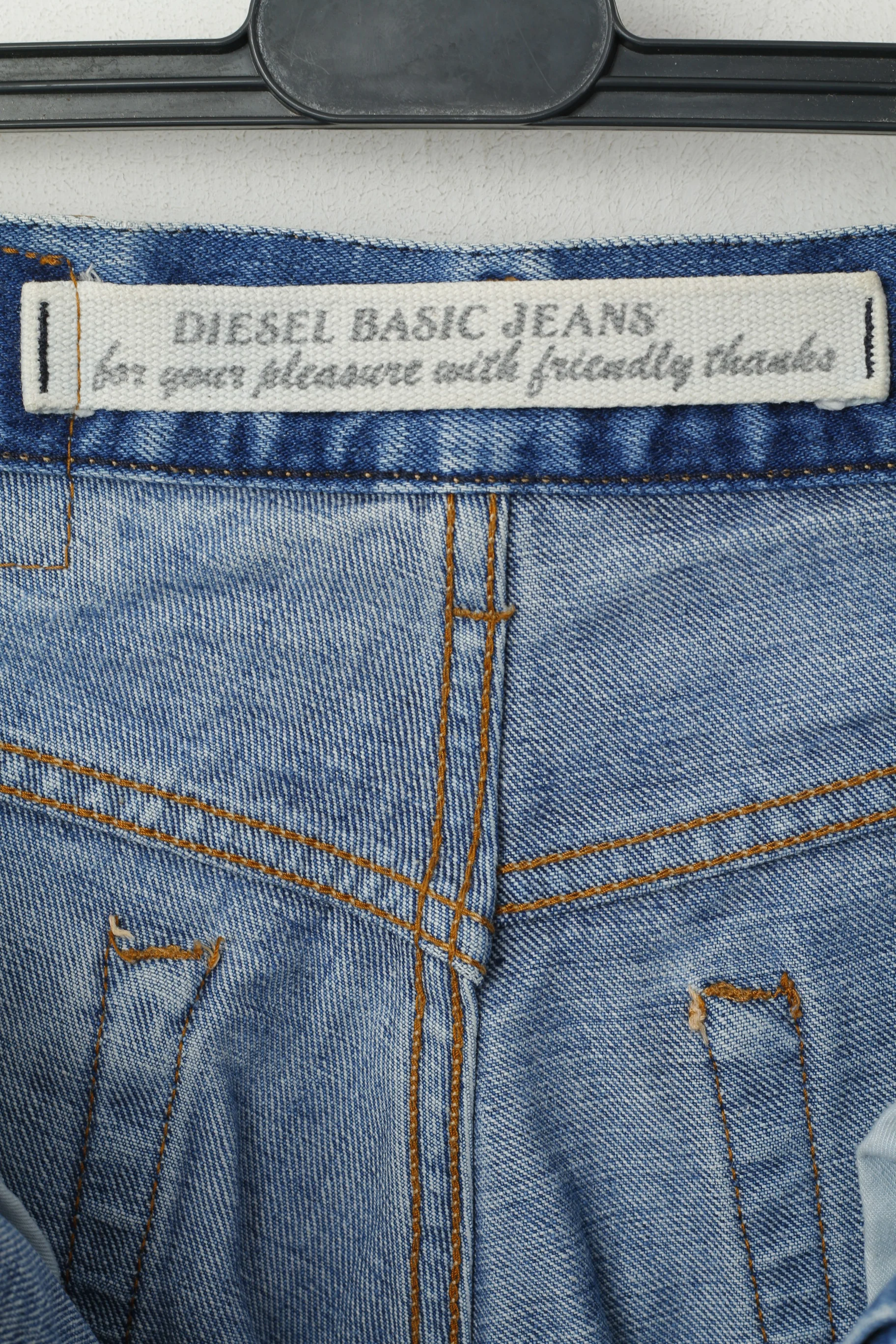 Diesel Men 31 Jeans Trousers Blue Cotton Basic Straight Made in Italy Pants - Image 6