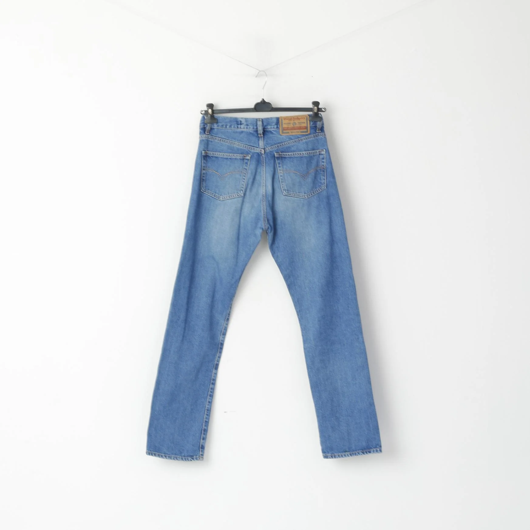 Diesel Men 31 Jeans Trousers Blue Cotton Basic Straight Made in Italy Pants - Image 7