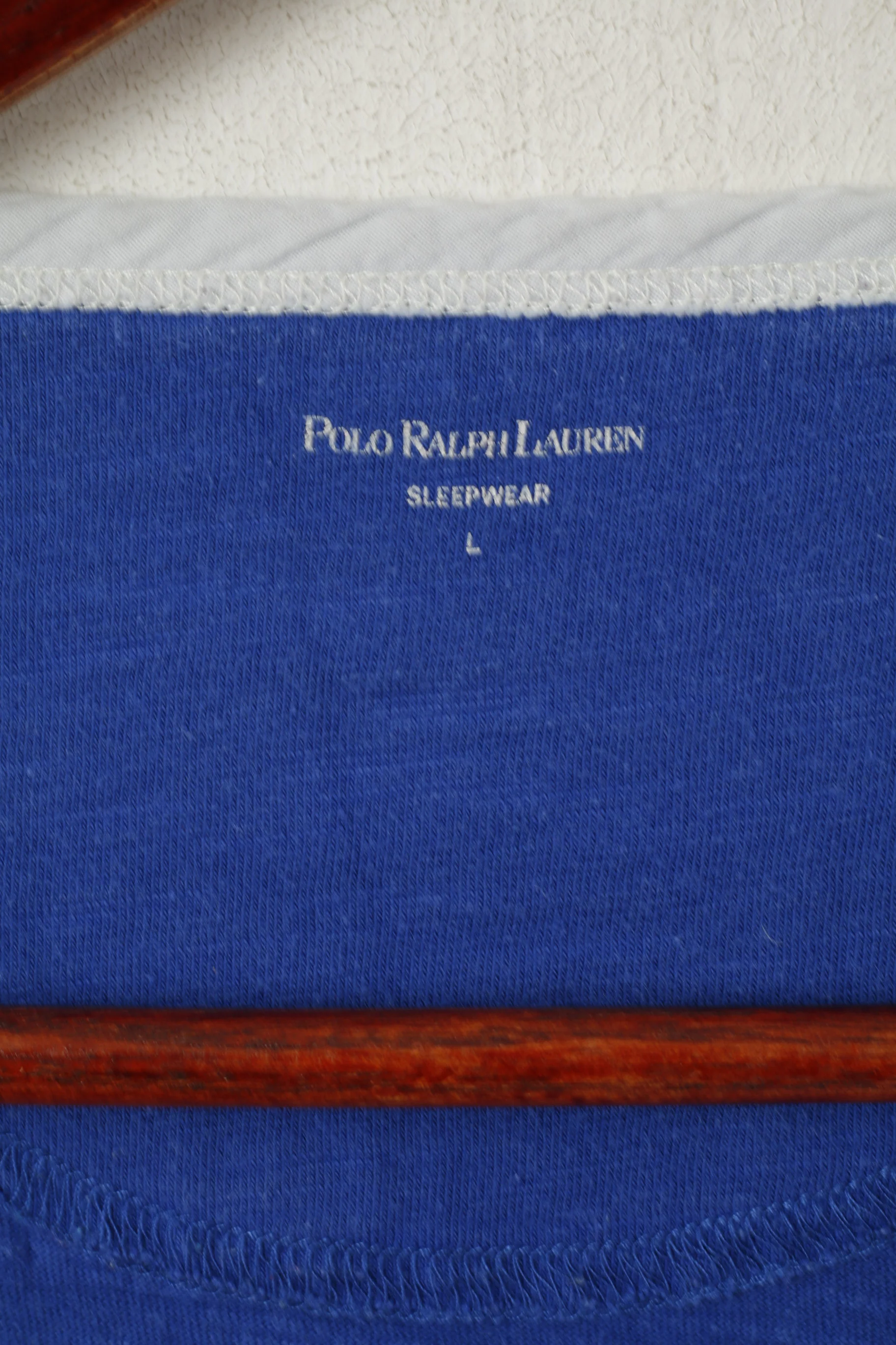 Polo Ralph Lauren Sleepwear Men L Shirt Blue Cotton Short Sleeve Top - Image 3