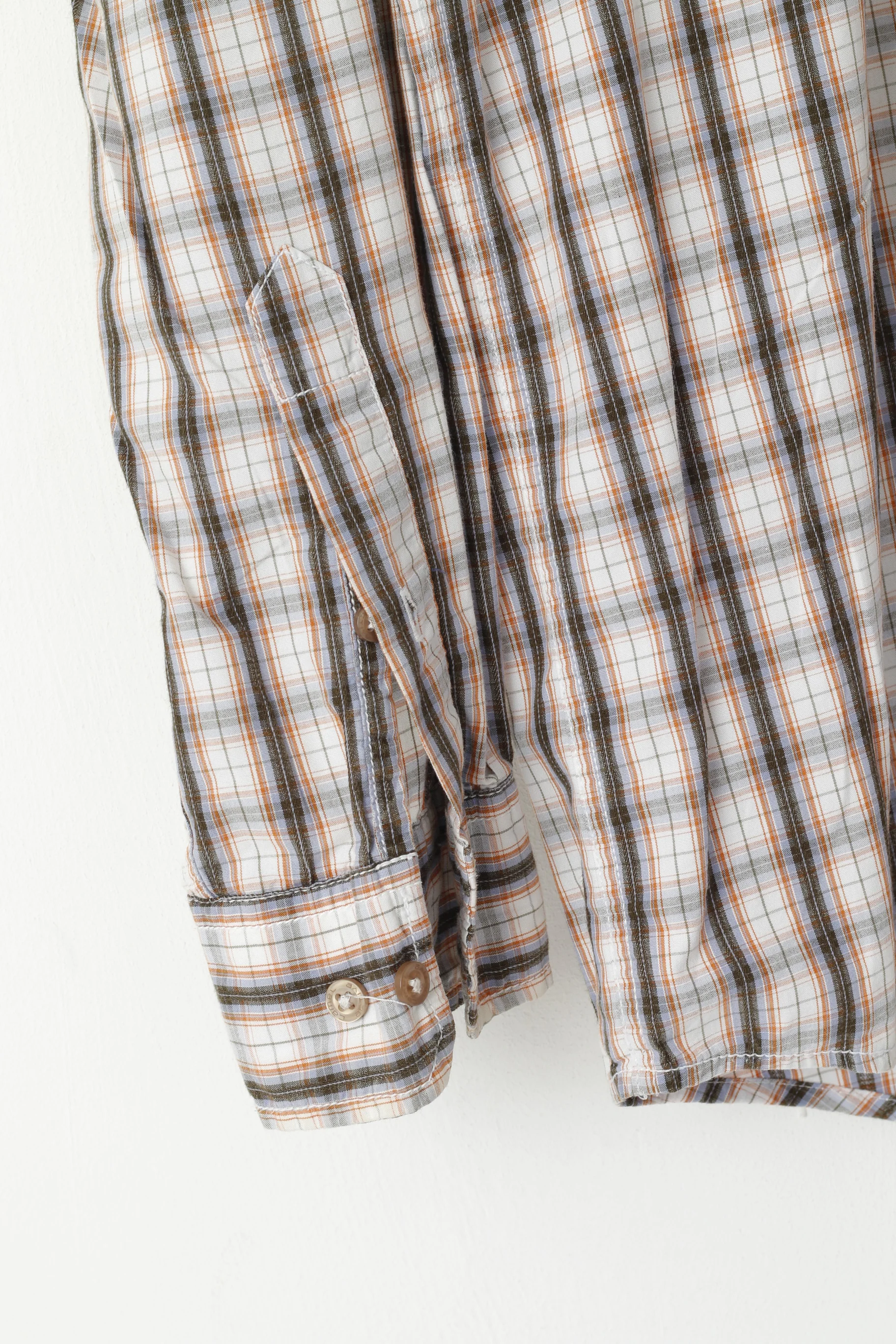 Camel Active Men L Casual Shirt Brown Check Cotton Button Down Collar Long Sleeve Top - Image 3