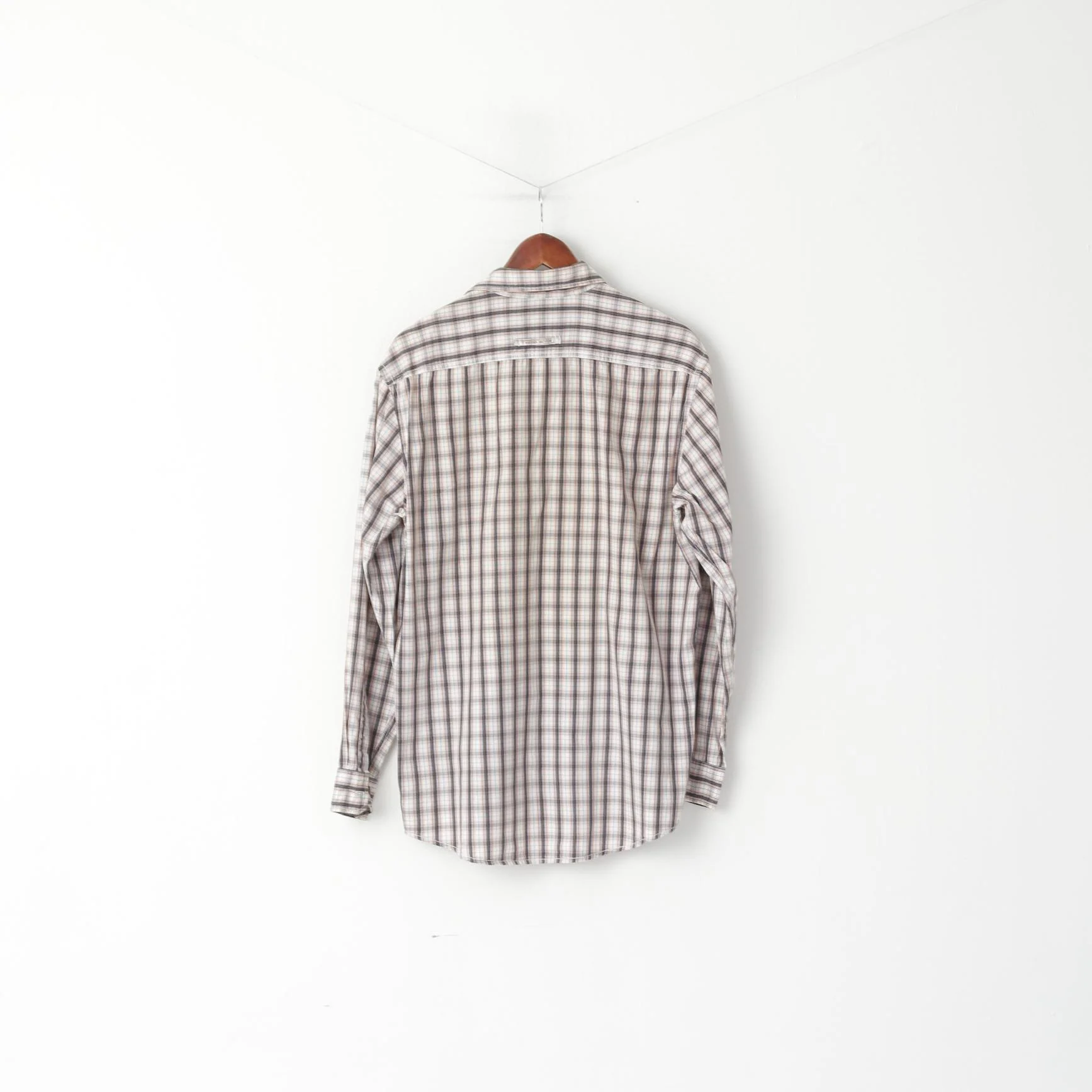 Camel Active Men L Casual Shirt Brown Check Cotton Button Down Collar Long Sleeve Top - Image 6