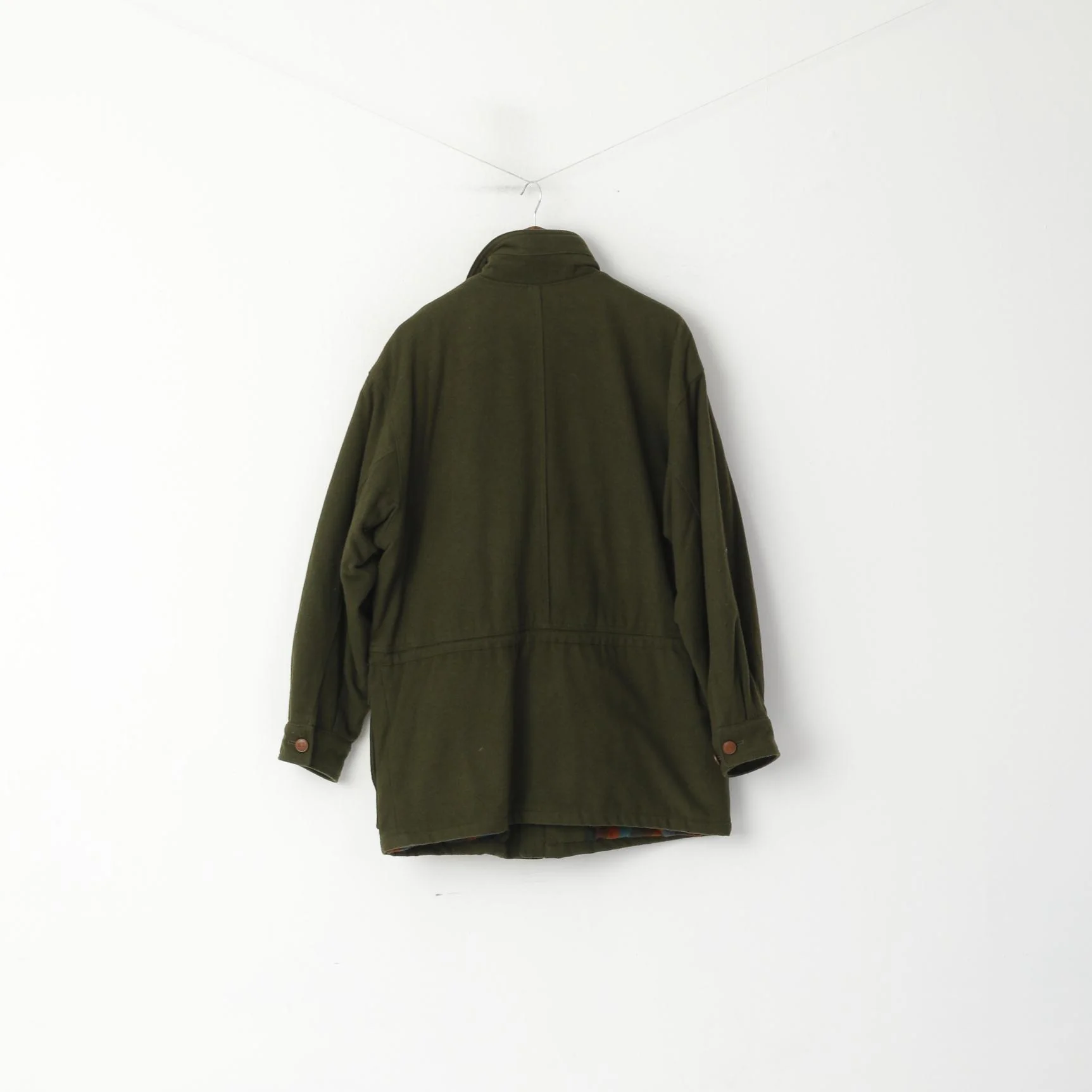 BUSH Vintage Hudson Bay Men 50 L Jacket Green Wool Cachmere Sportswear Canadian Coat - Image 7