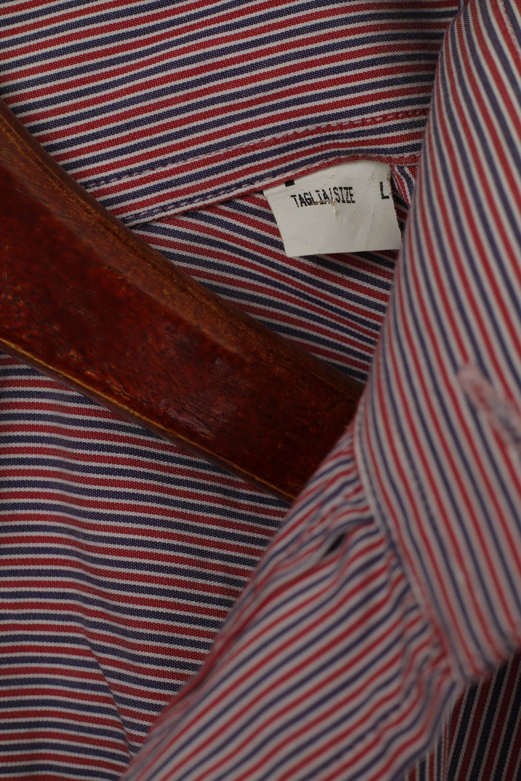 United Colors of Benetton Men L (M) Casual Shirt Navy Red Striped Slim Fit Long Sleeve Top - Image 5