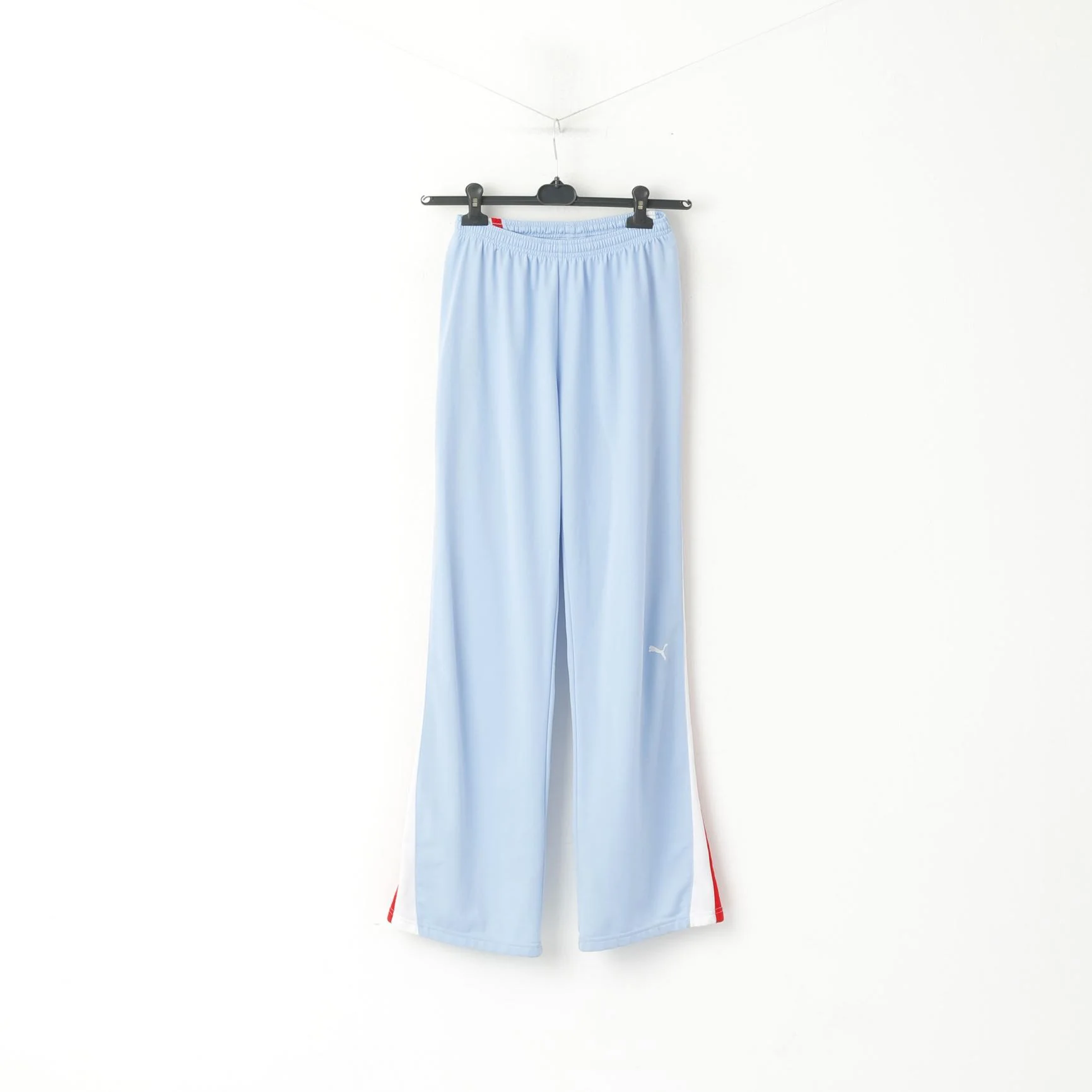 Puma Women M Sweatpants Blue Shiny Vintage Tracksuit Bottom Sportswear Pants
