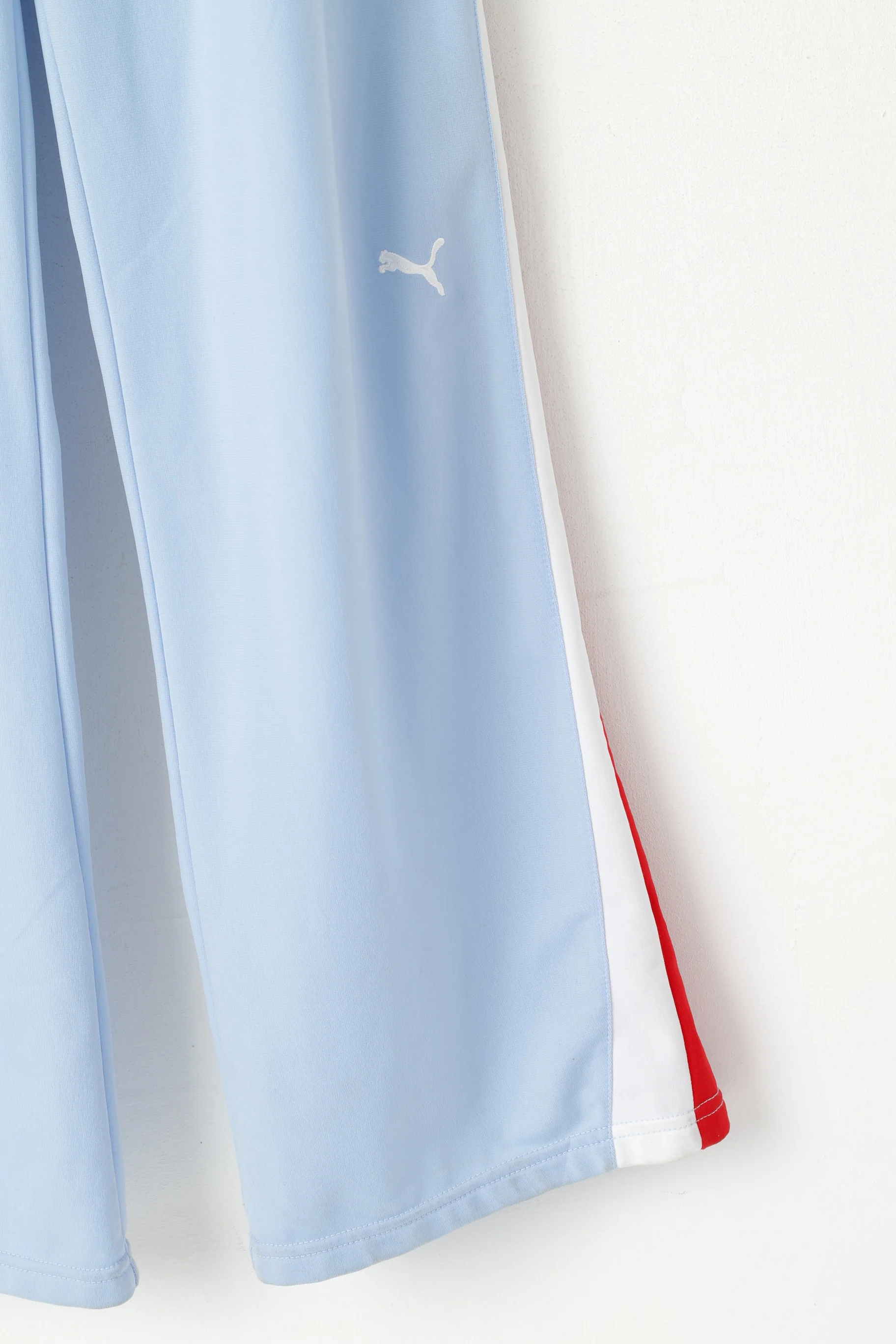 Puma Women M Sweatpants Blue Shiny Vintage Tracksuit Bottom Sportswear Pants - Image 2
