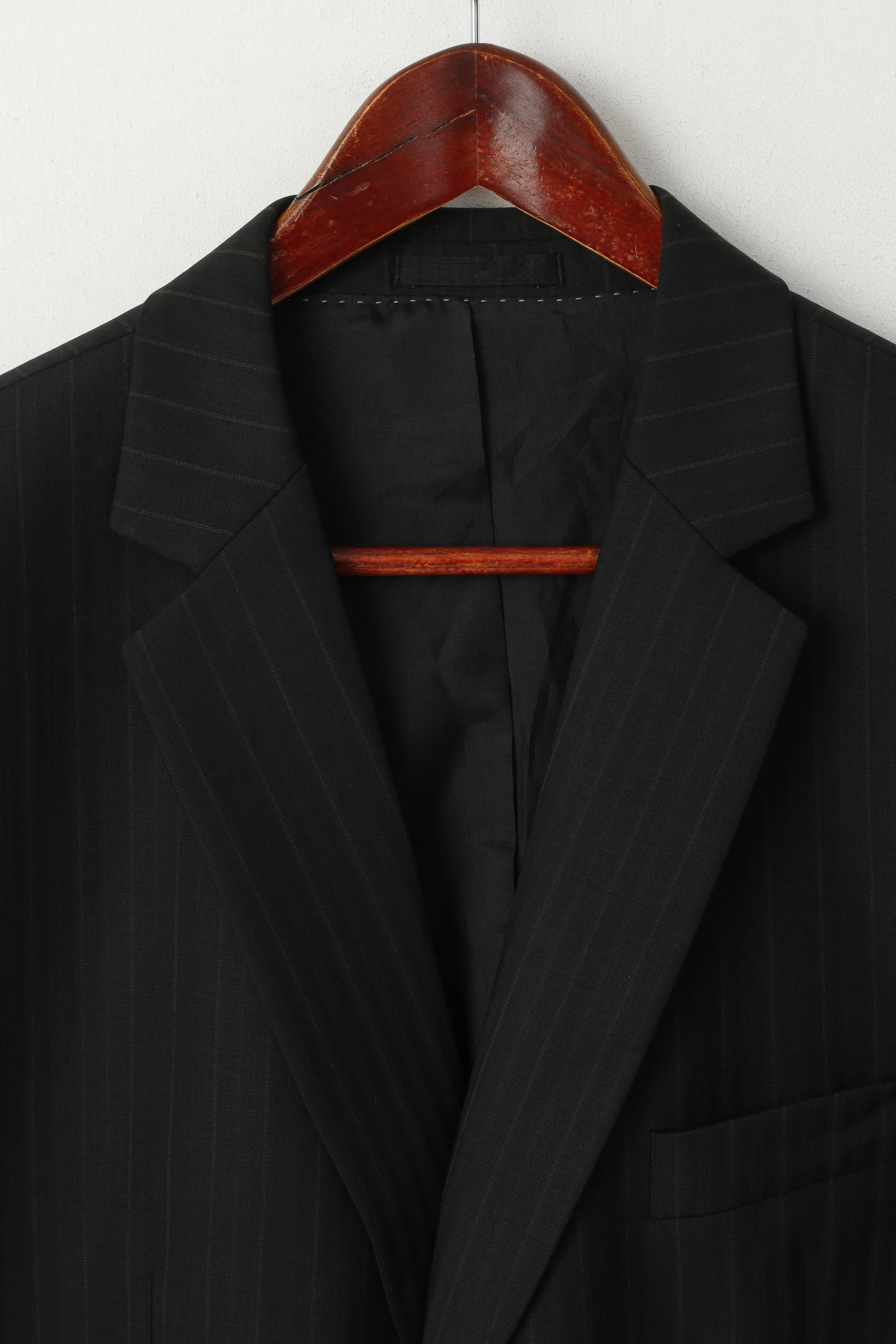 Michael Berger Collection Men 27 42 Blazer Black Striped Wool Single Breasted Jacket - Image 2