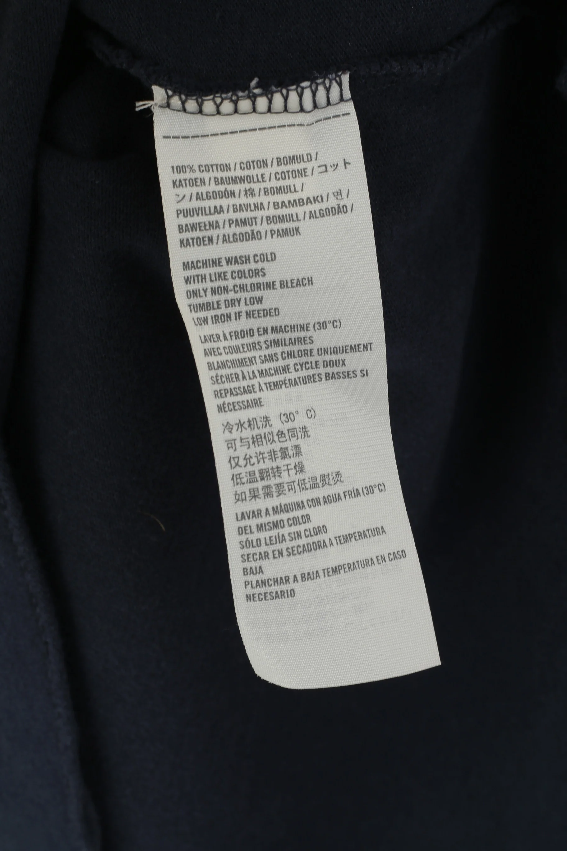 Hollister California Men L Long Sleeved Shirt Navy Cotton Stretch Malibu Top - Image 5