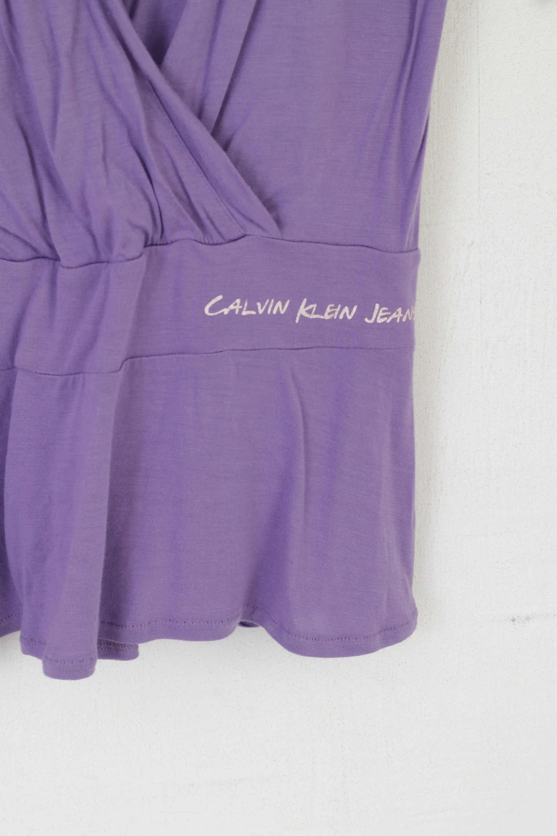 Calvin Klein Jeans Women M Shirt Purple Stretch Tunic Sleeveless Long Top - Image 2