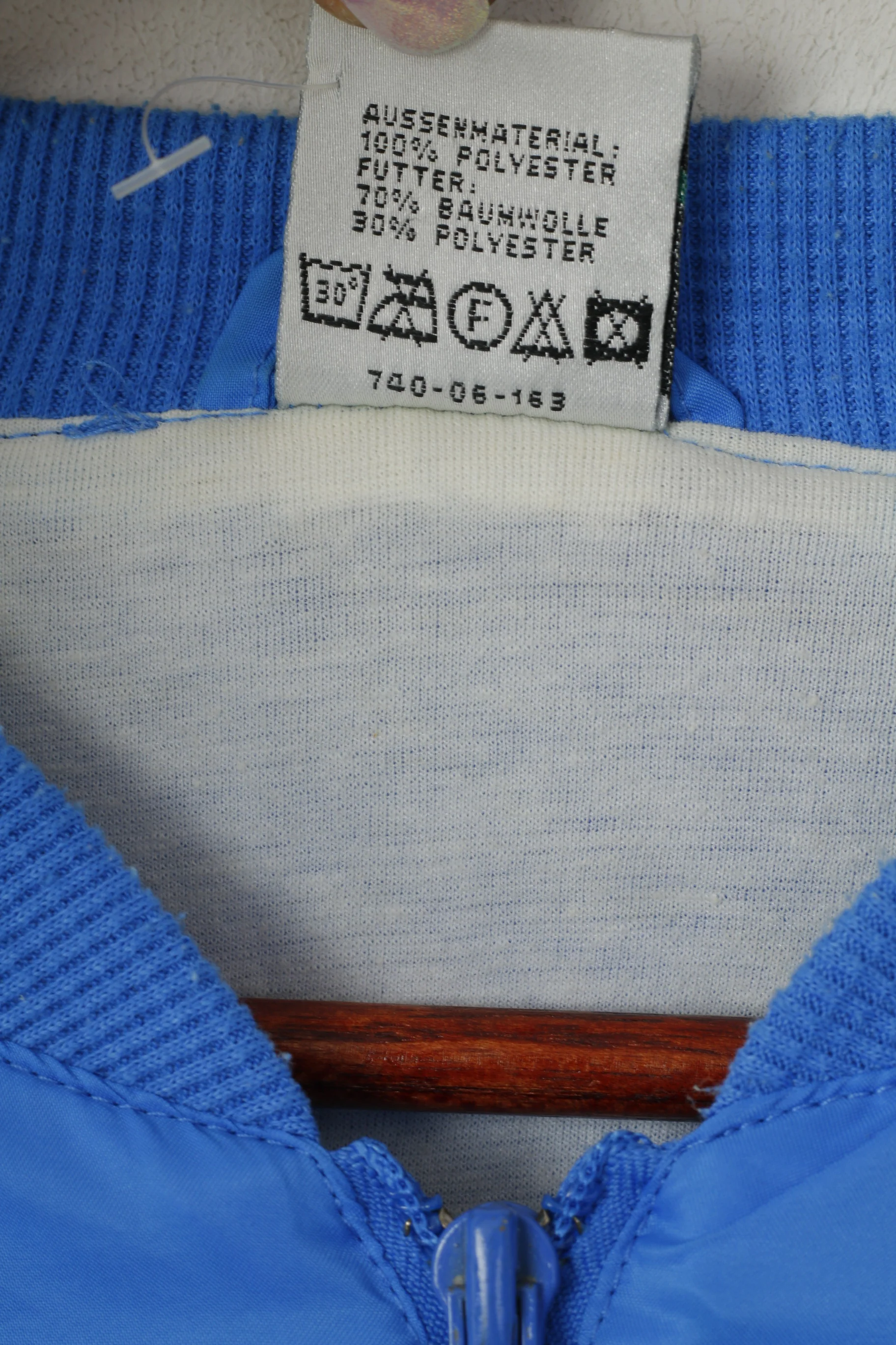 Puma Men 7 M Jacket Vintage White Blue Shiny Oldschool Full Zipper Track Top - Image 4