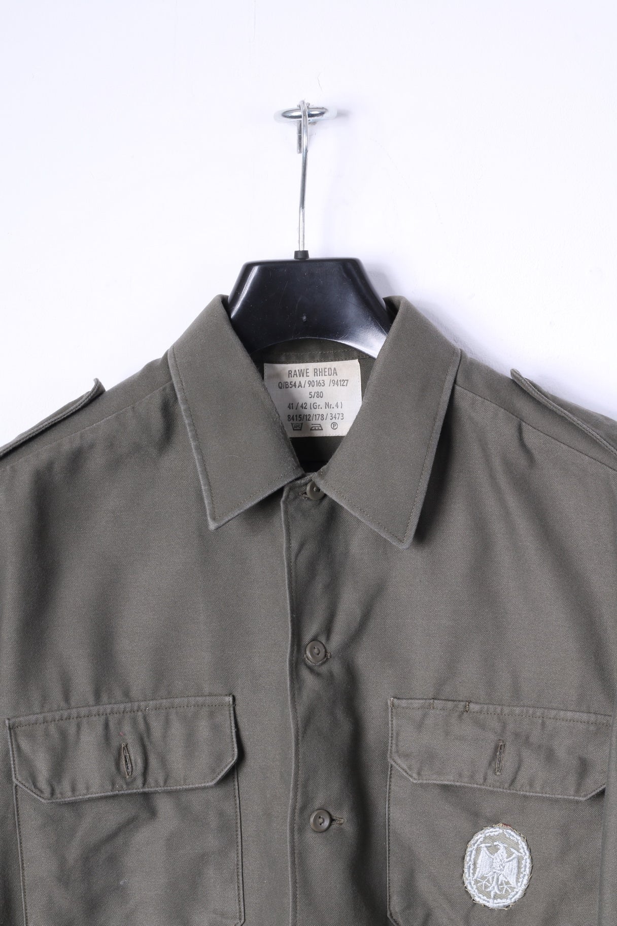 Rawe Rheda Mens 41/42 M/L Casual Shirt Green Military Germany Army Top - Image 2