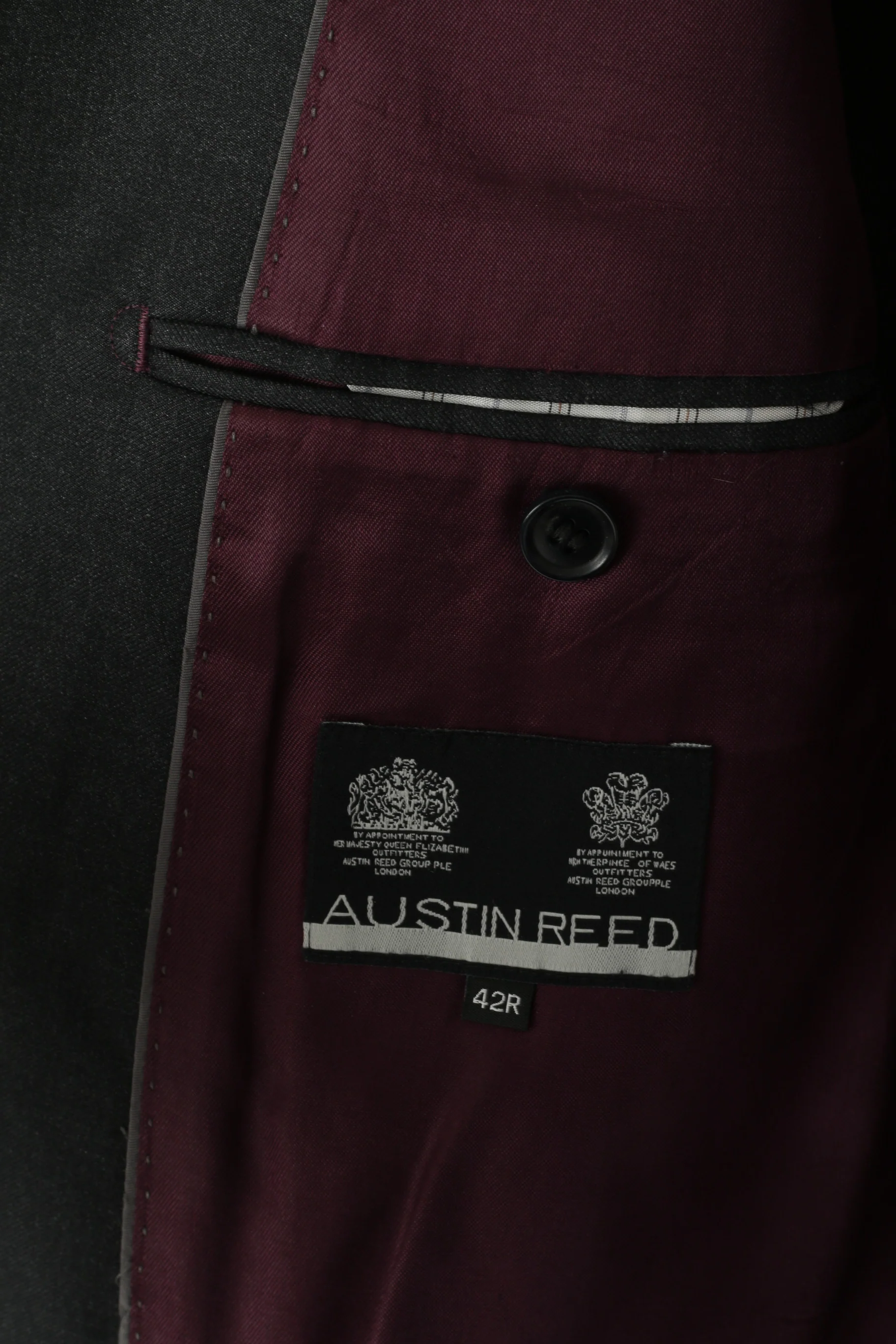 Austin Reed Men 42 Blazer Charcoal 100% Wool Super 110 Single Breasted Jacket - Image 4