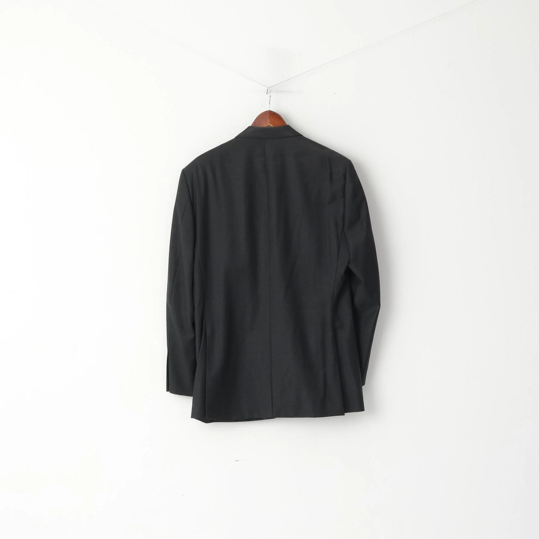 Austin Reed Men 42 Blazer Charcoal 100% Wool Super 110 Single Breasted Jacket - Image 6
