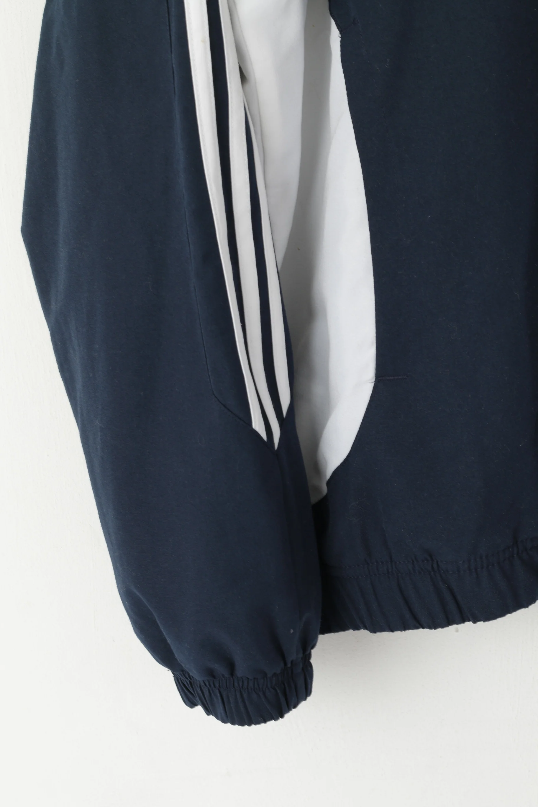 Adidas Men 44/46 L Jacket Navy Full Zipper Sport Training Lightweight Sportswear Top - Image 3