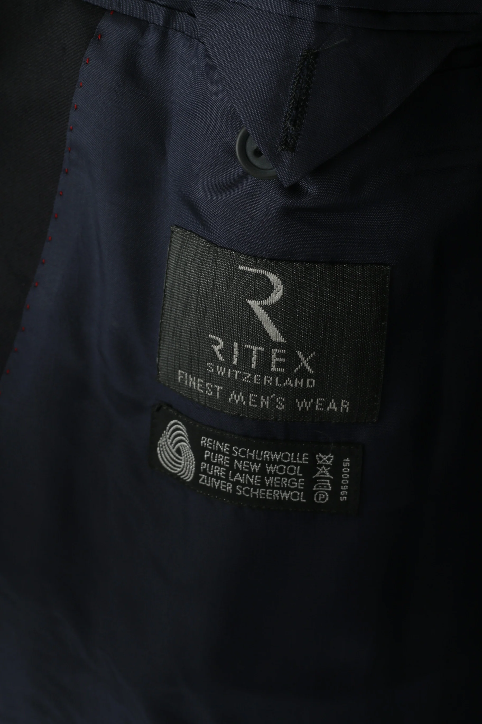 Ritex Switzerland Men 108 44 Blazer Navy Wool Double Breasted Vintage Jacket - Image 4