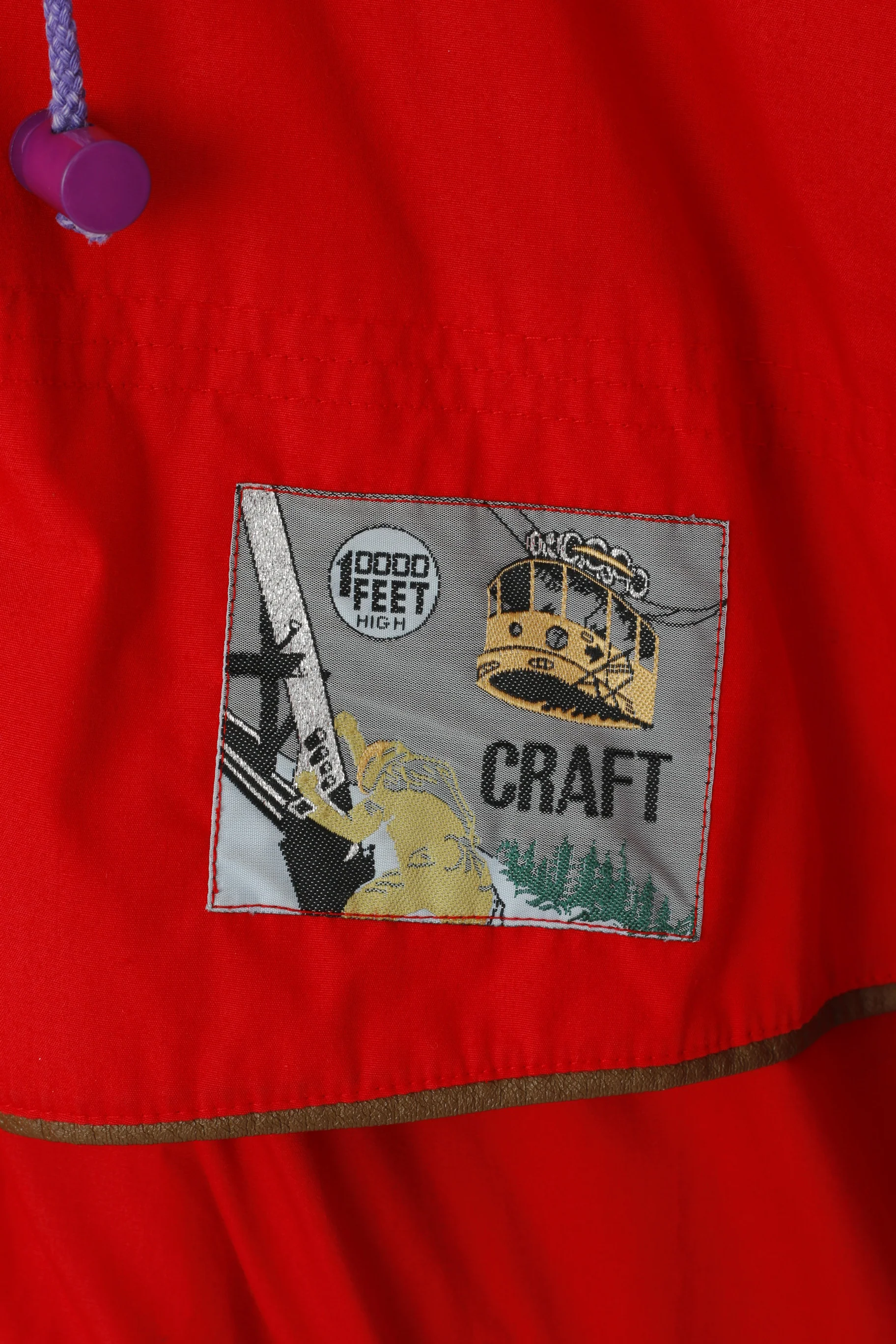 Craft Youth 164 Ski Jacket Red Snoboarding Hooded Royal Corps Vintage Top - Image 4