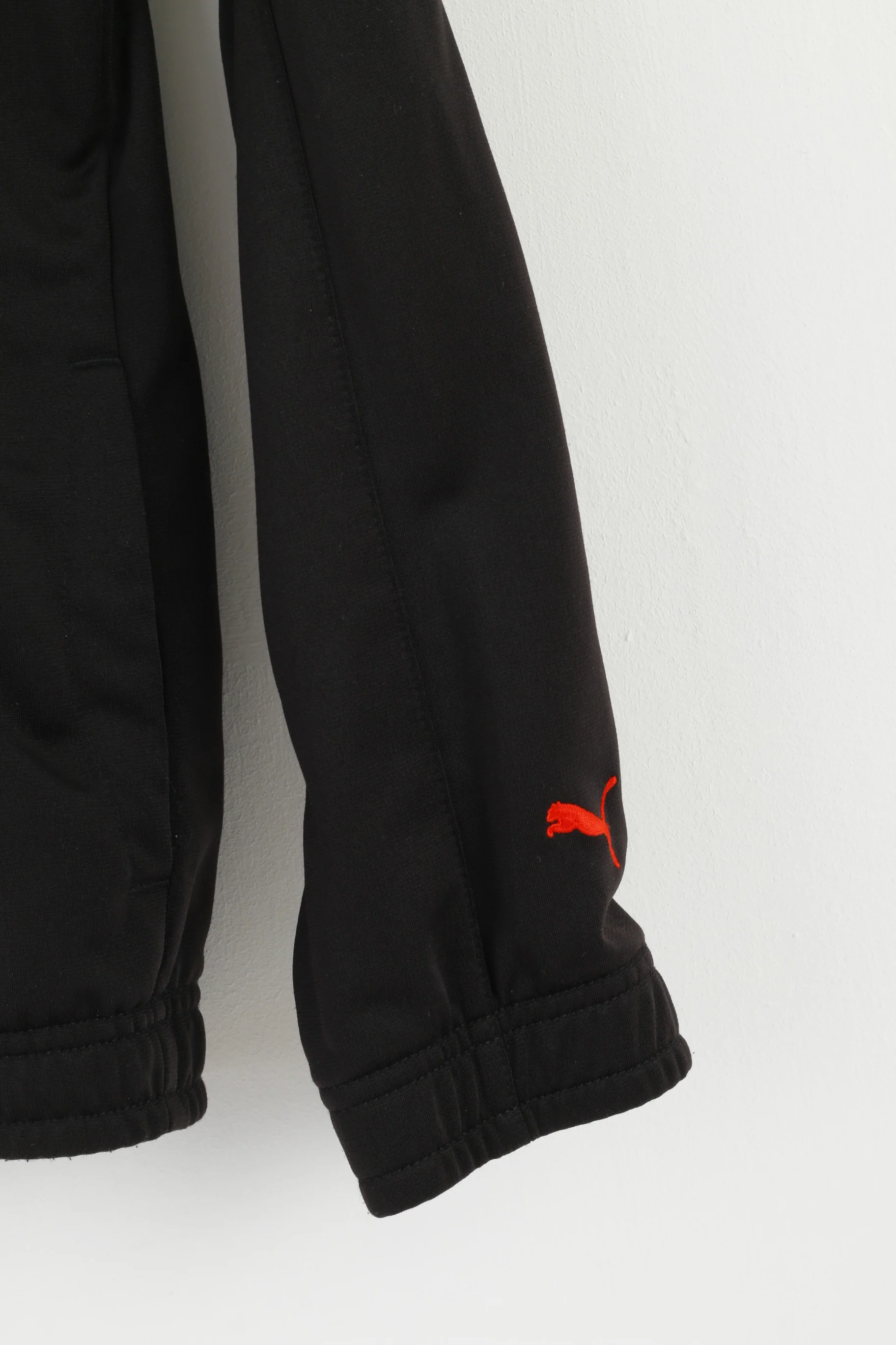 Puma Boys 164 14 Age Sweatshirt Black Zip Up Sport Logo Oldschool Top - Image 3