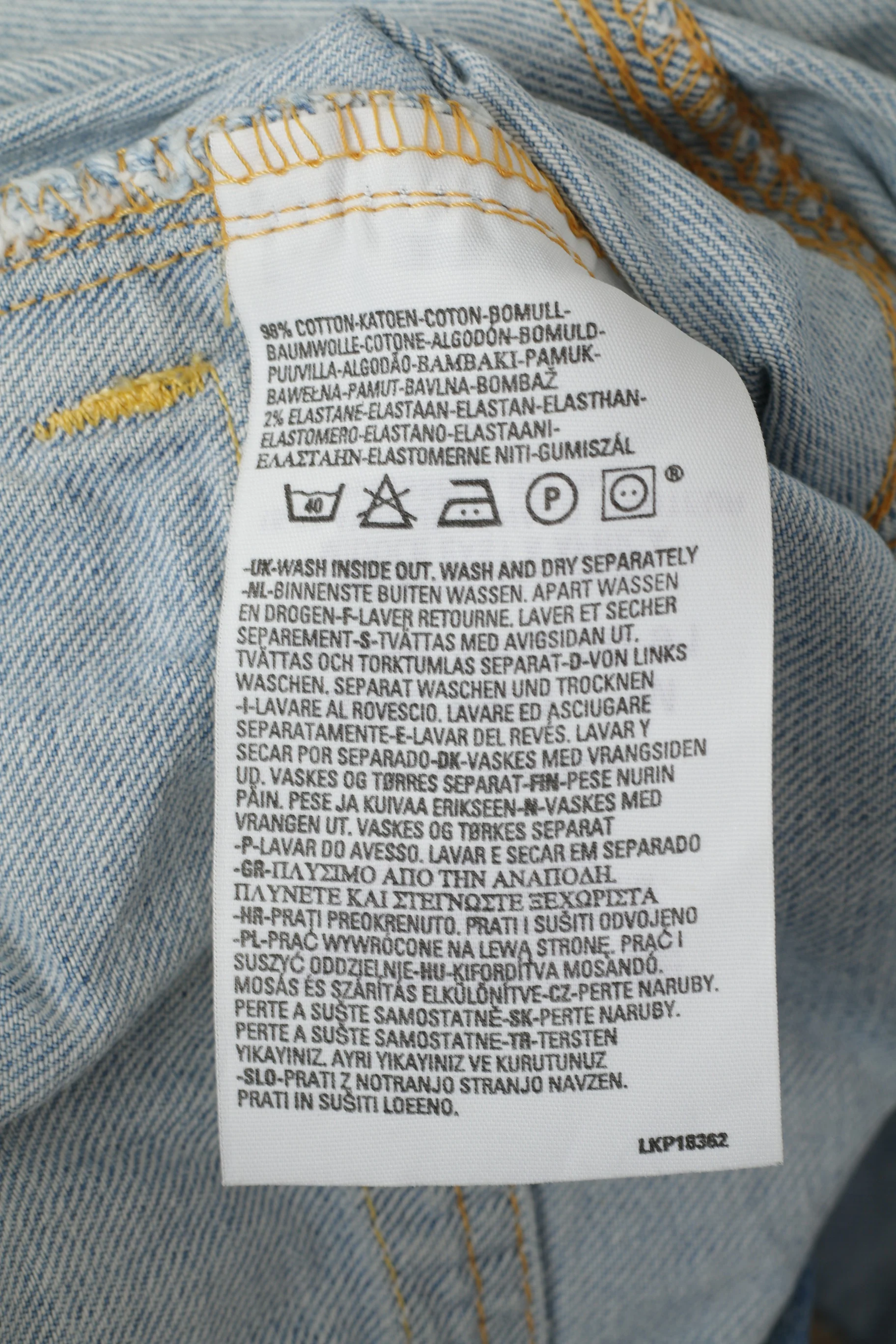 Levi's For Girls Women M Denim Jacket Blue Cotton Fit Single Breasted Blazer Top - Image 5