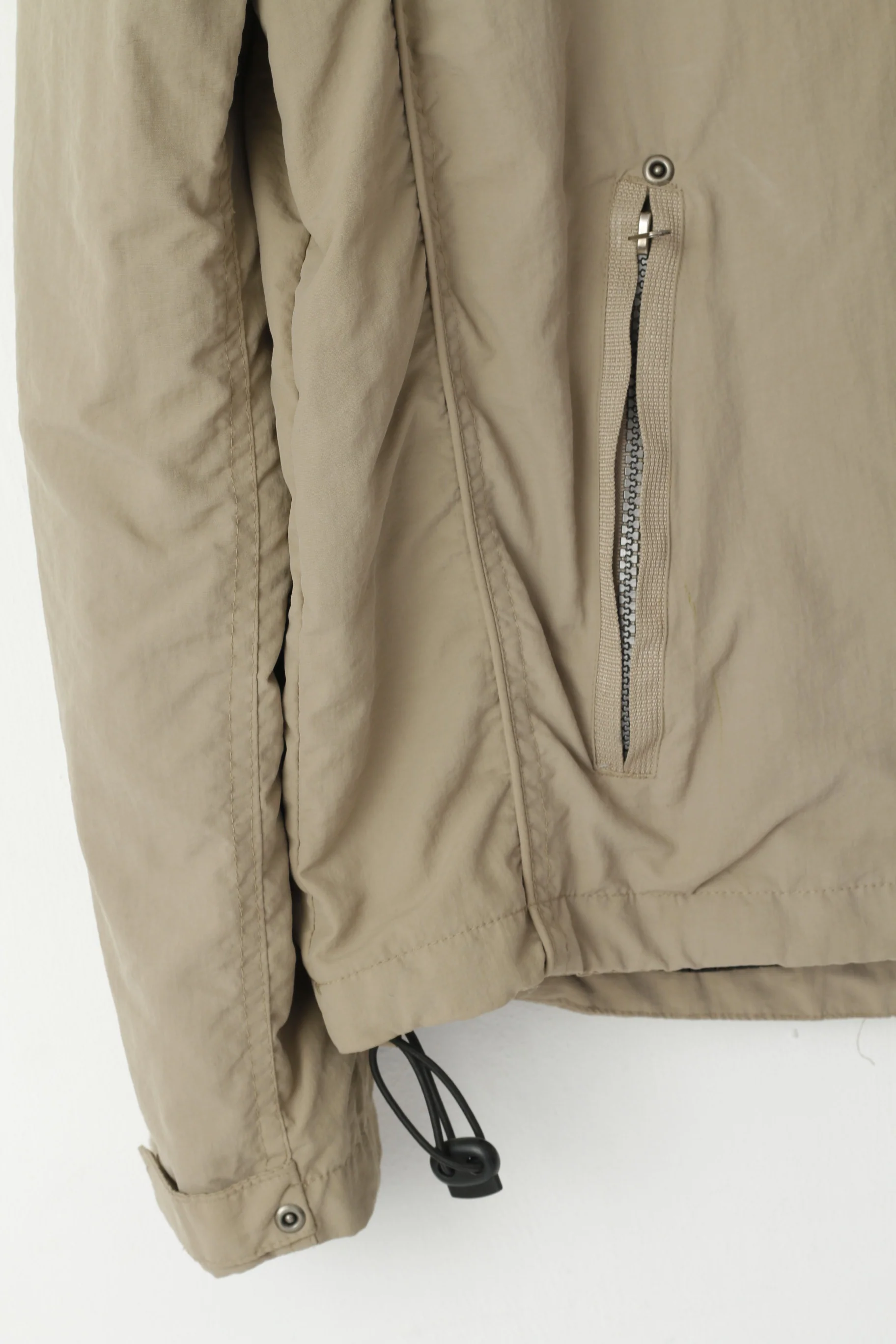 Wild Eagle Men XL Jacket Taupe Nylon Waterproof Lighweight Zip Up Classic Top - Image 3