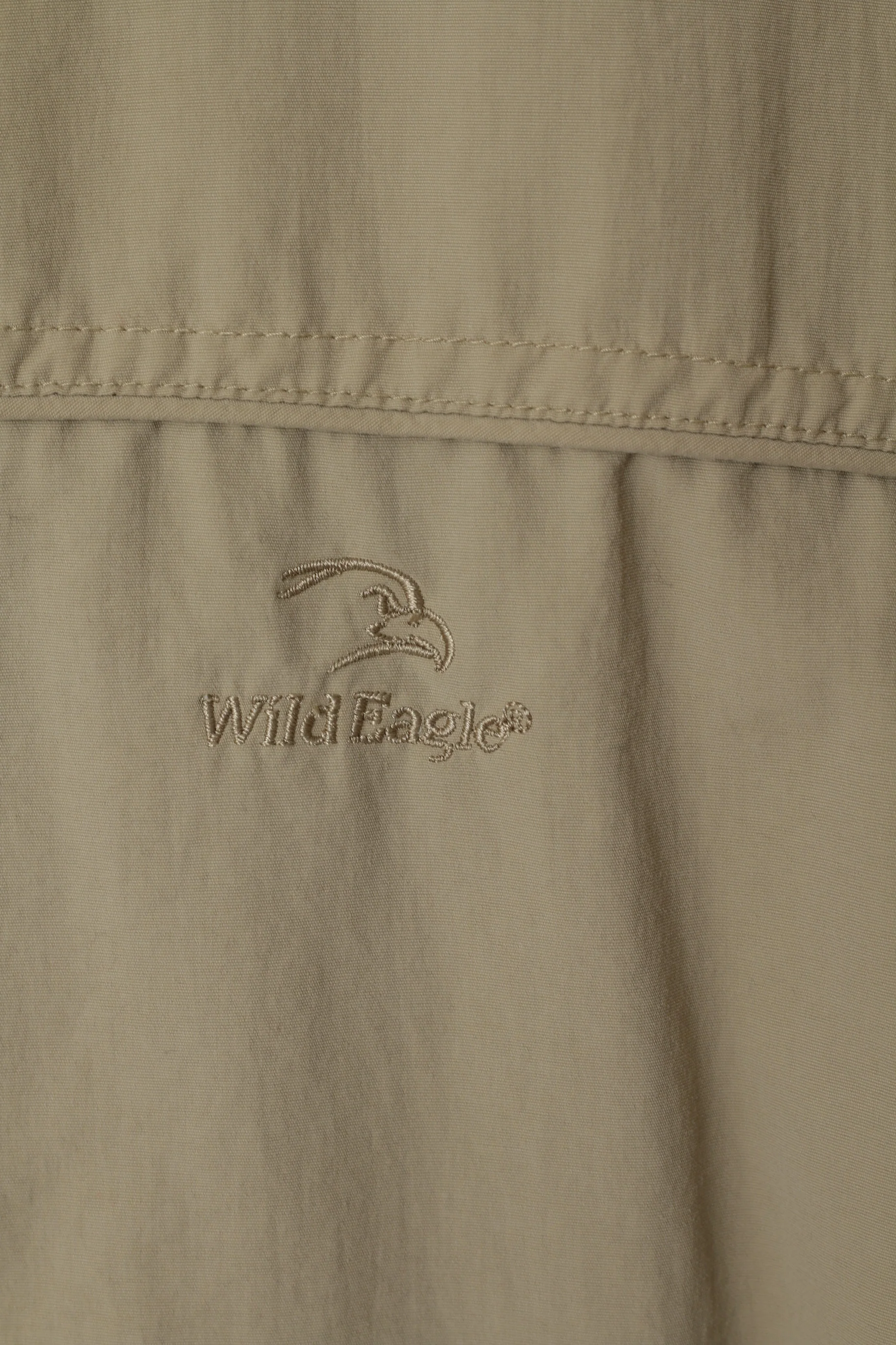 Wild Eagle Men XL Jacket Taupe Nylon Waterproof Lighweight Zip Up Classic Top - Image 4