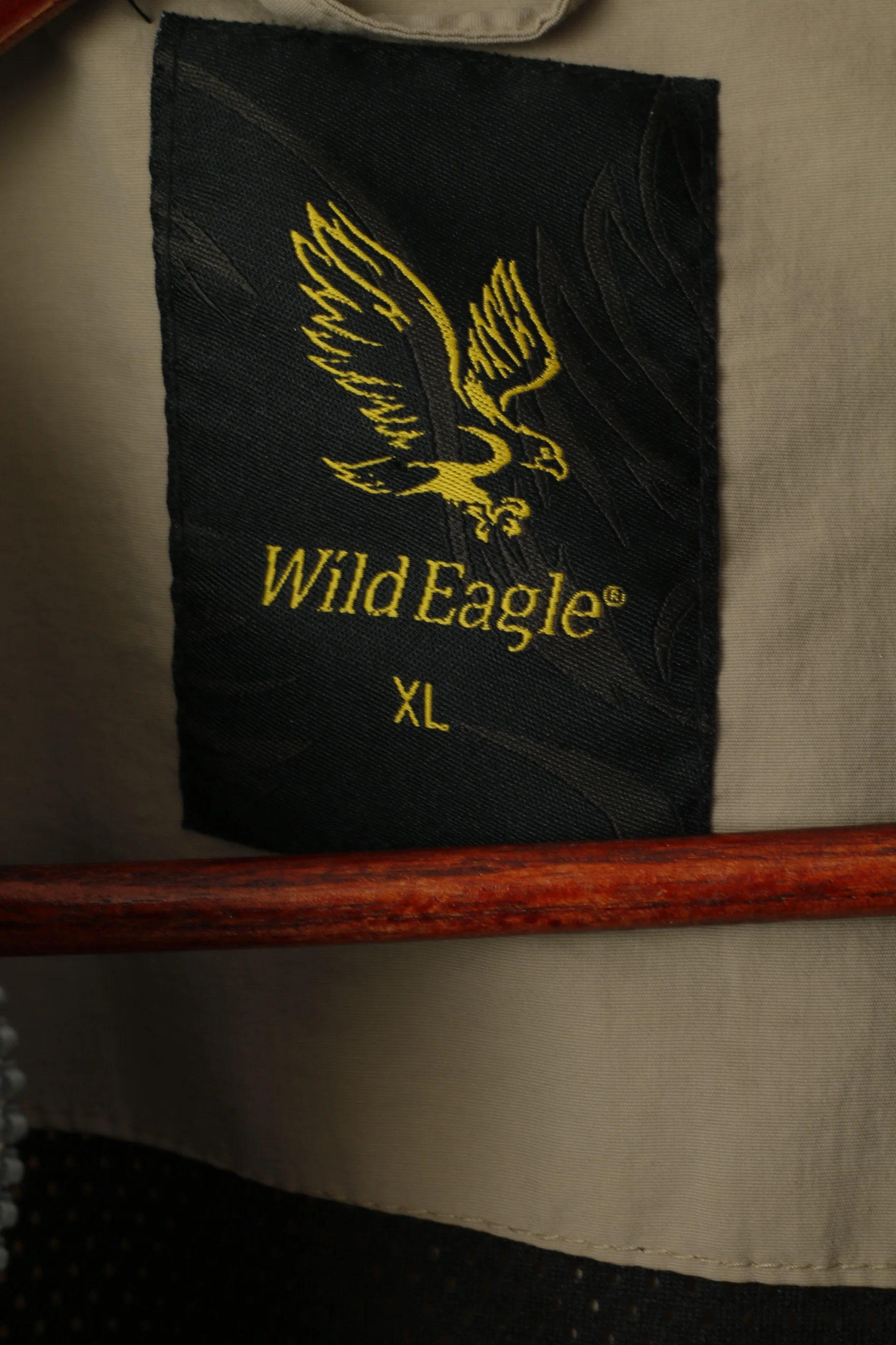 Wild Eagle Men XL Jacket Taupe Nylon Waterproof Lighweight Zip Up Classic Top - Image 5