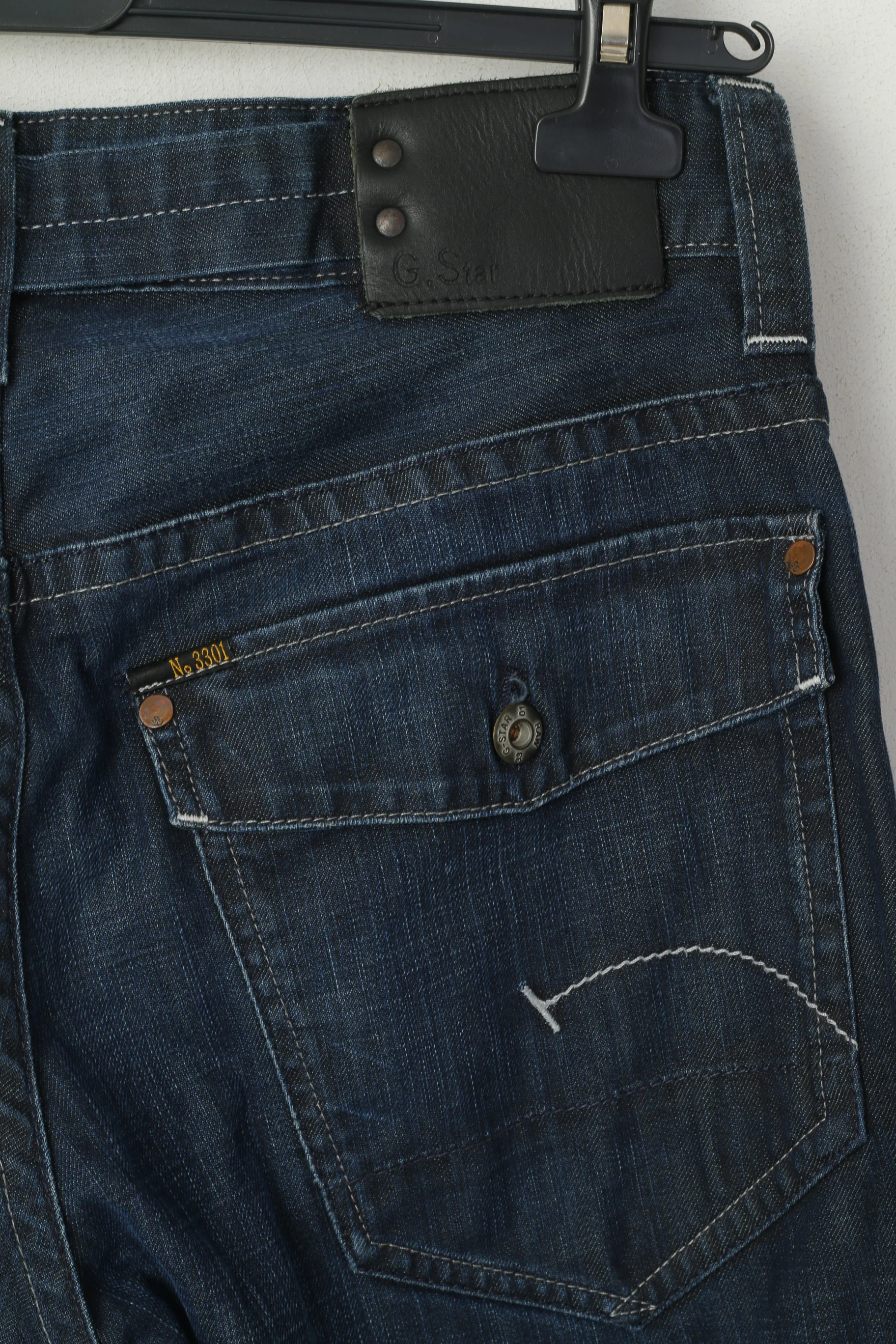 G-STAR Men W 31 L 32 Jeans Trousers Navy Denim Radar Cover Loose Cotton Straight Pants - Image 5