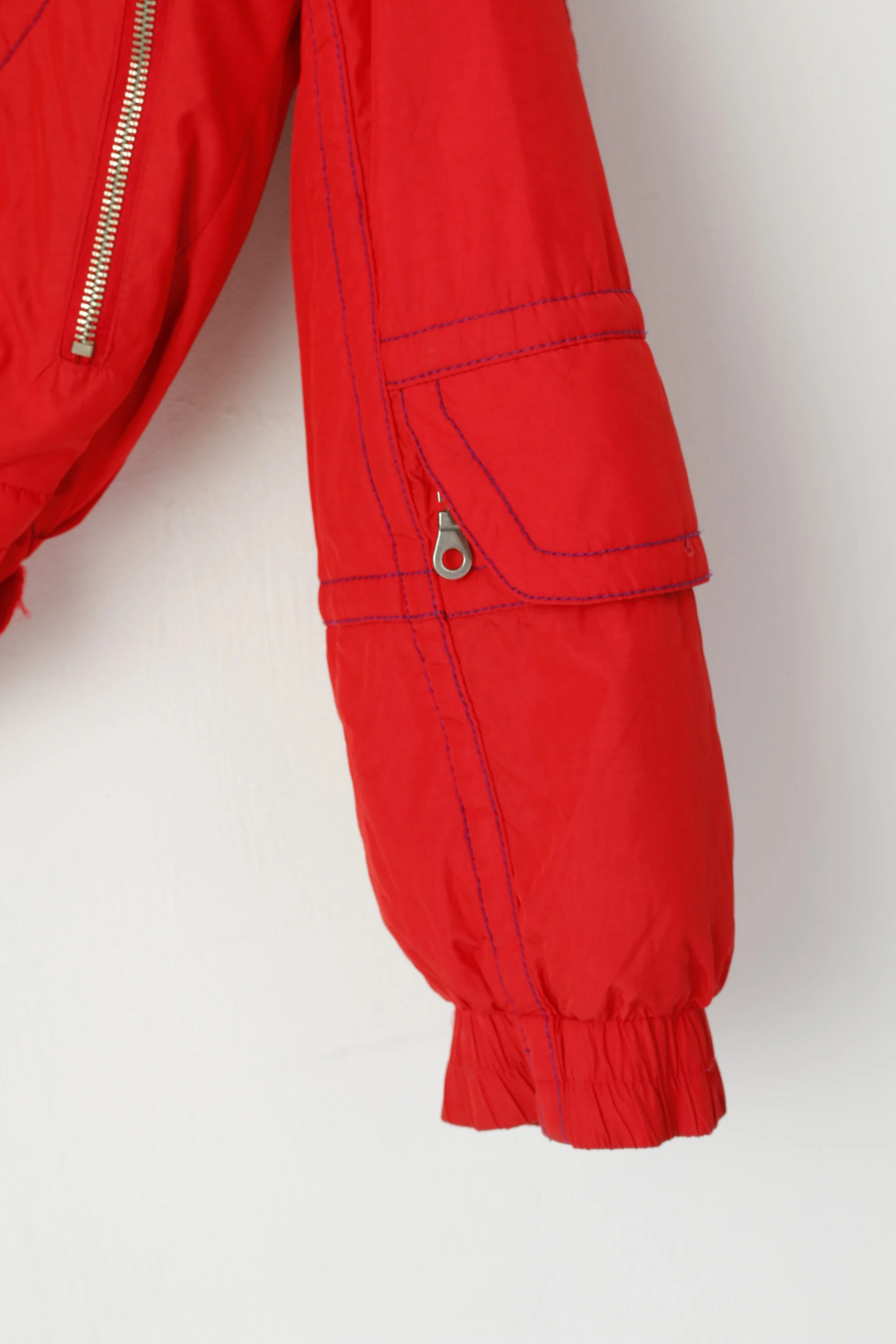 Maier Men 48 S Ski Jacket Red Vintage Nylon Waterproof Padded Motion Unisex Top - Image 4