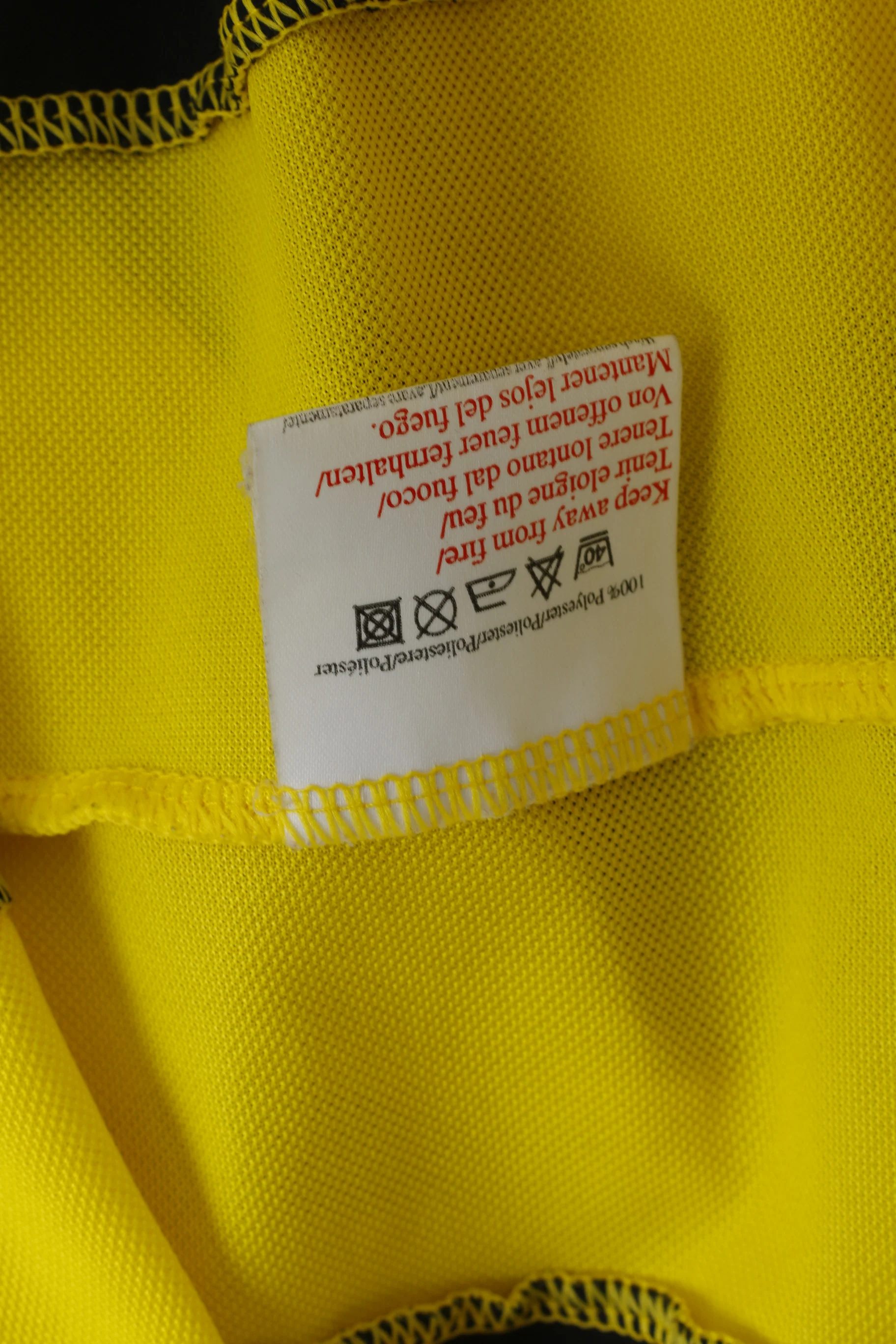 Diadora Youth JXL 14 Age Shirt Yellow Aston Villa Football Club Jersey Sport Top - Image 4