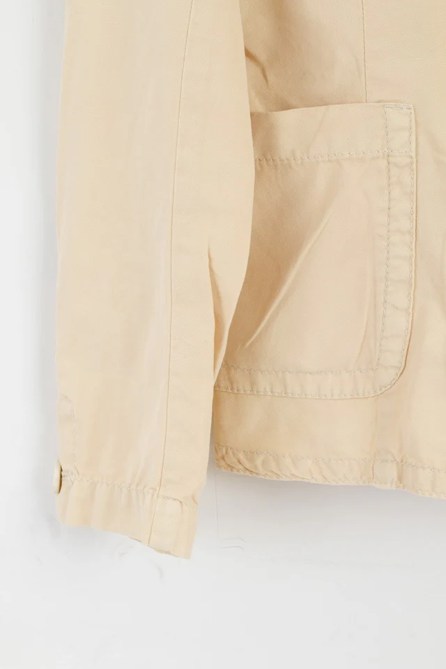 Calvin Klein Jeans Womens S Blazer Cream Cotton Three Pockets Classic Jacket - Image 3
