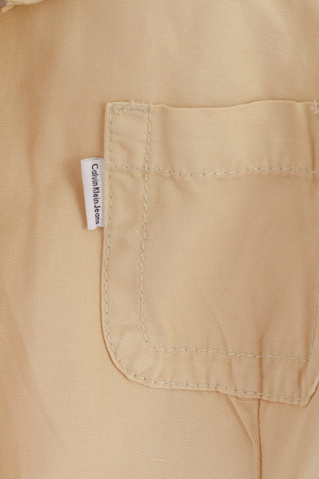 Calvin Klein Jeans Womens S Blazer Cream Cotton Three Pockets Classic Jacket - Image 4