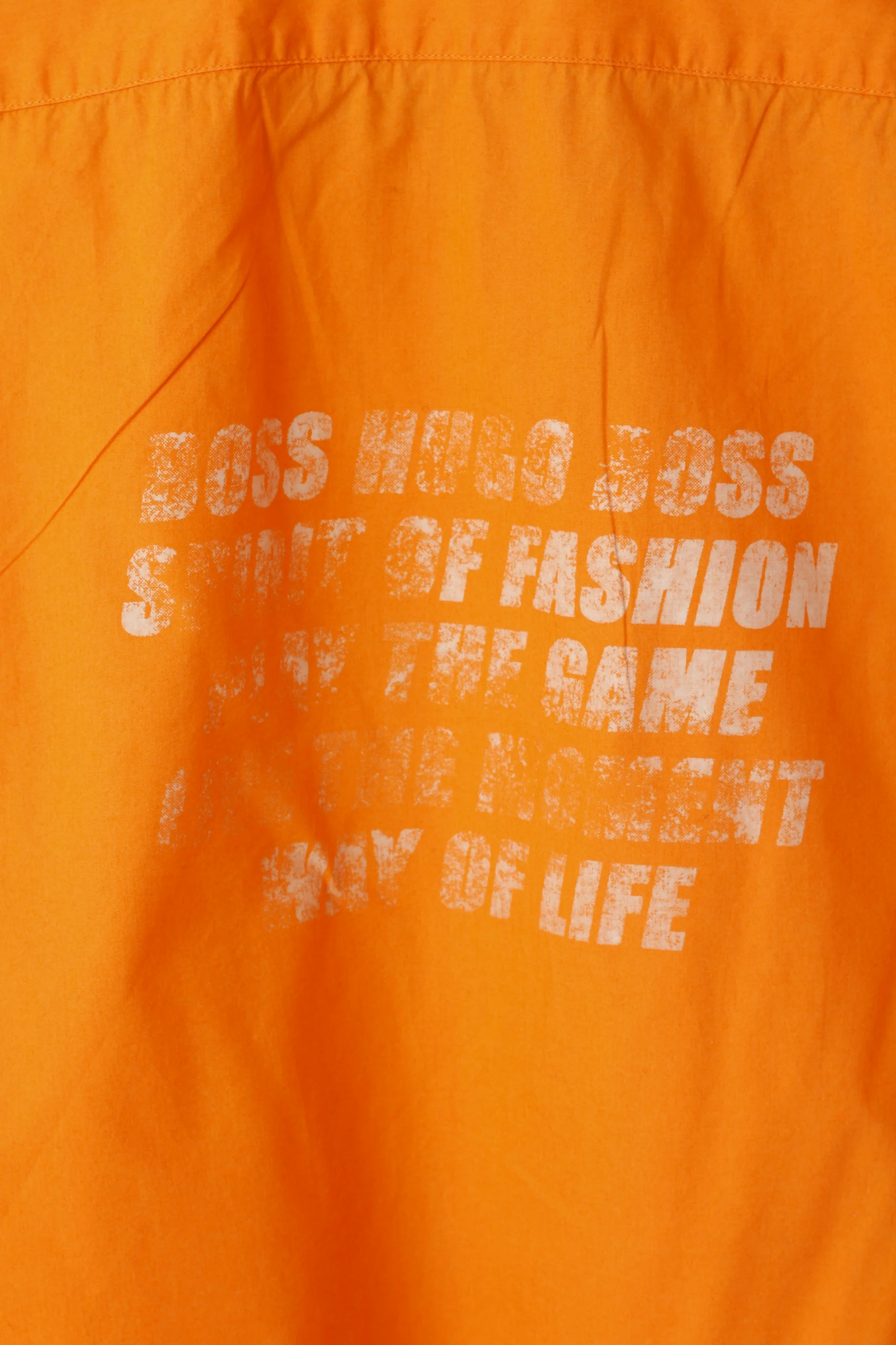 Hugo Boss Men L Casual Shirt Orange Cotton Detailed BUttons Long Sleeve Top - Image 6