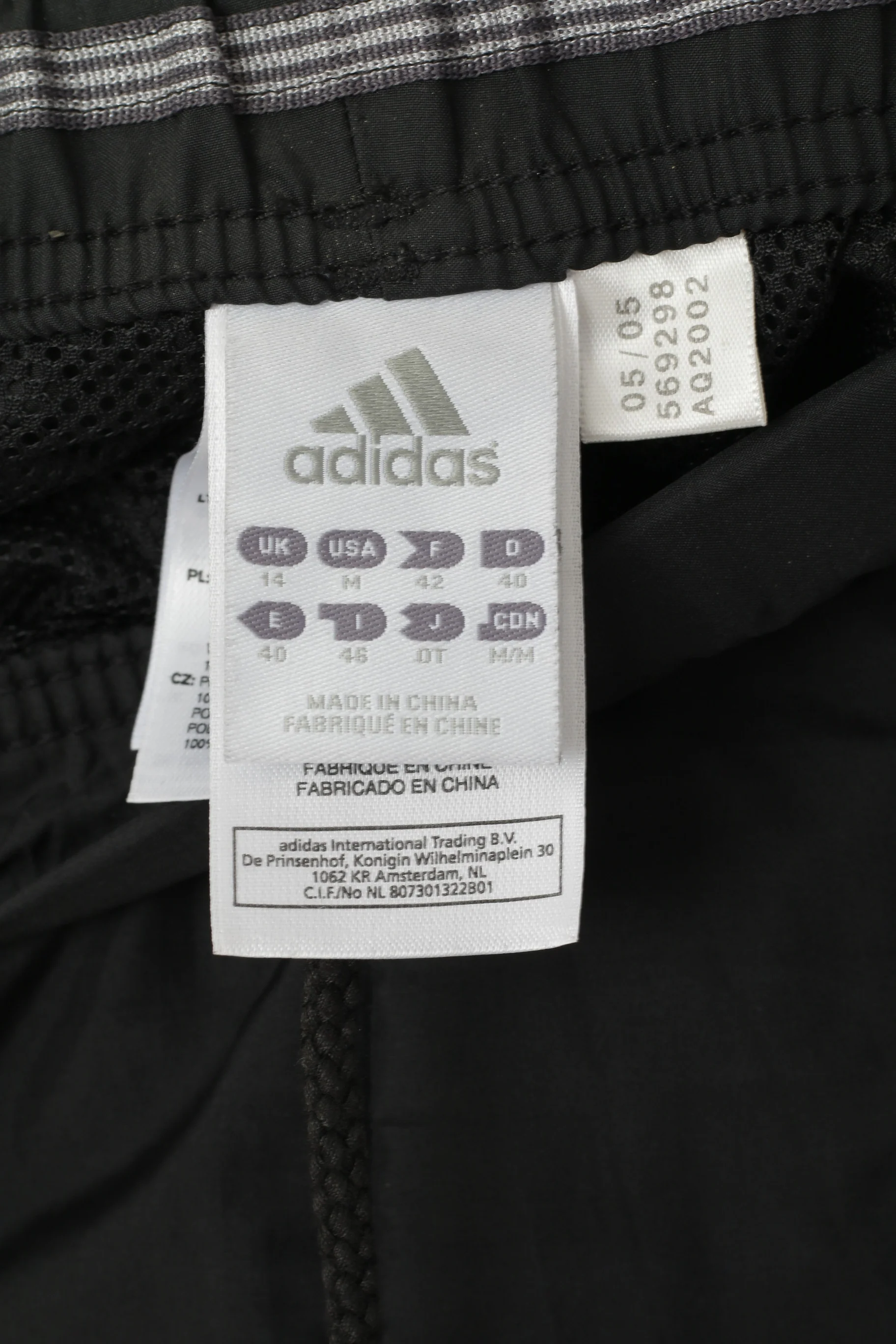 Adidas Women 14 M Sweatpants Black Sportswear Mesh Lined Tracksuit Bottom - Image 4
