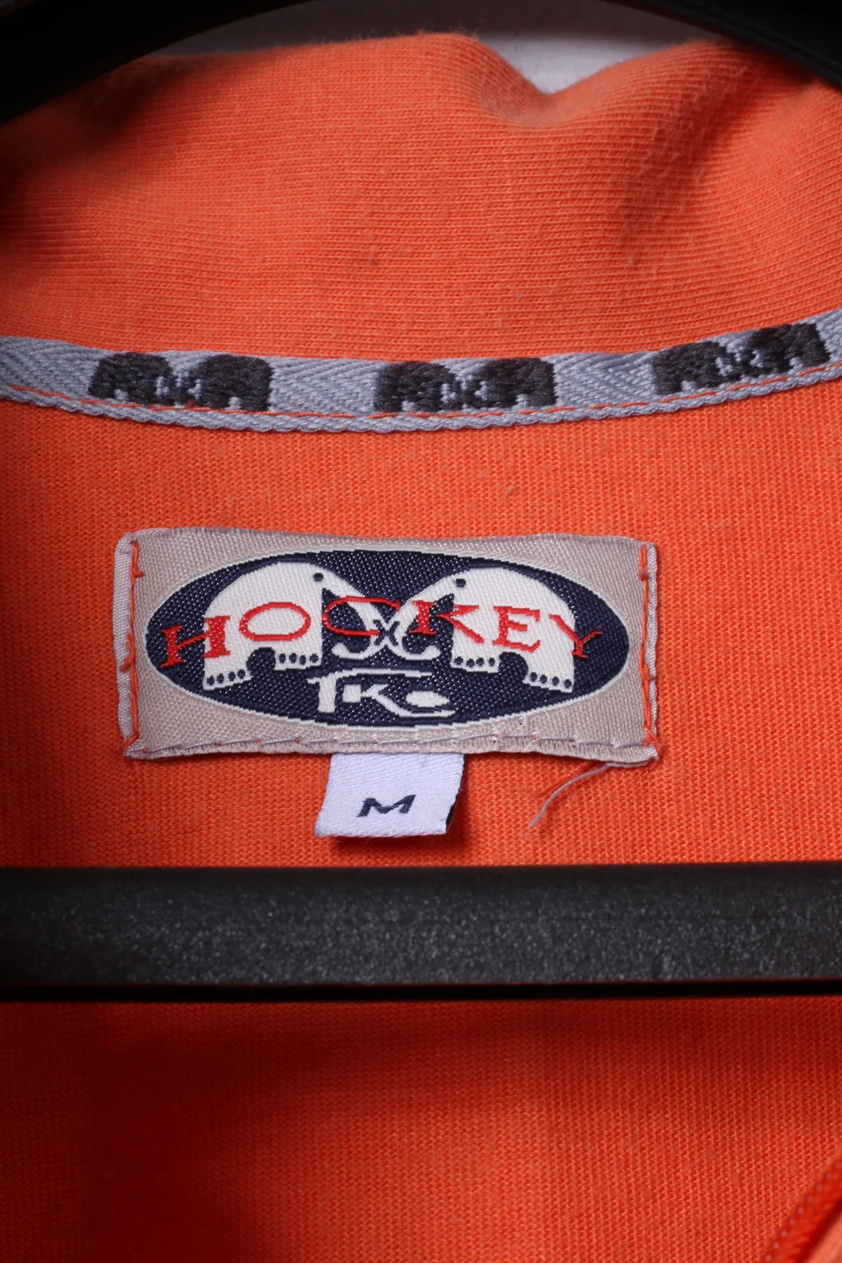 Hockey Tko Mens M Polo Shirt Orange L.A. METROS #17 Zip Neck Top - Image 5