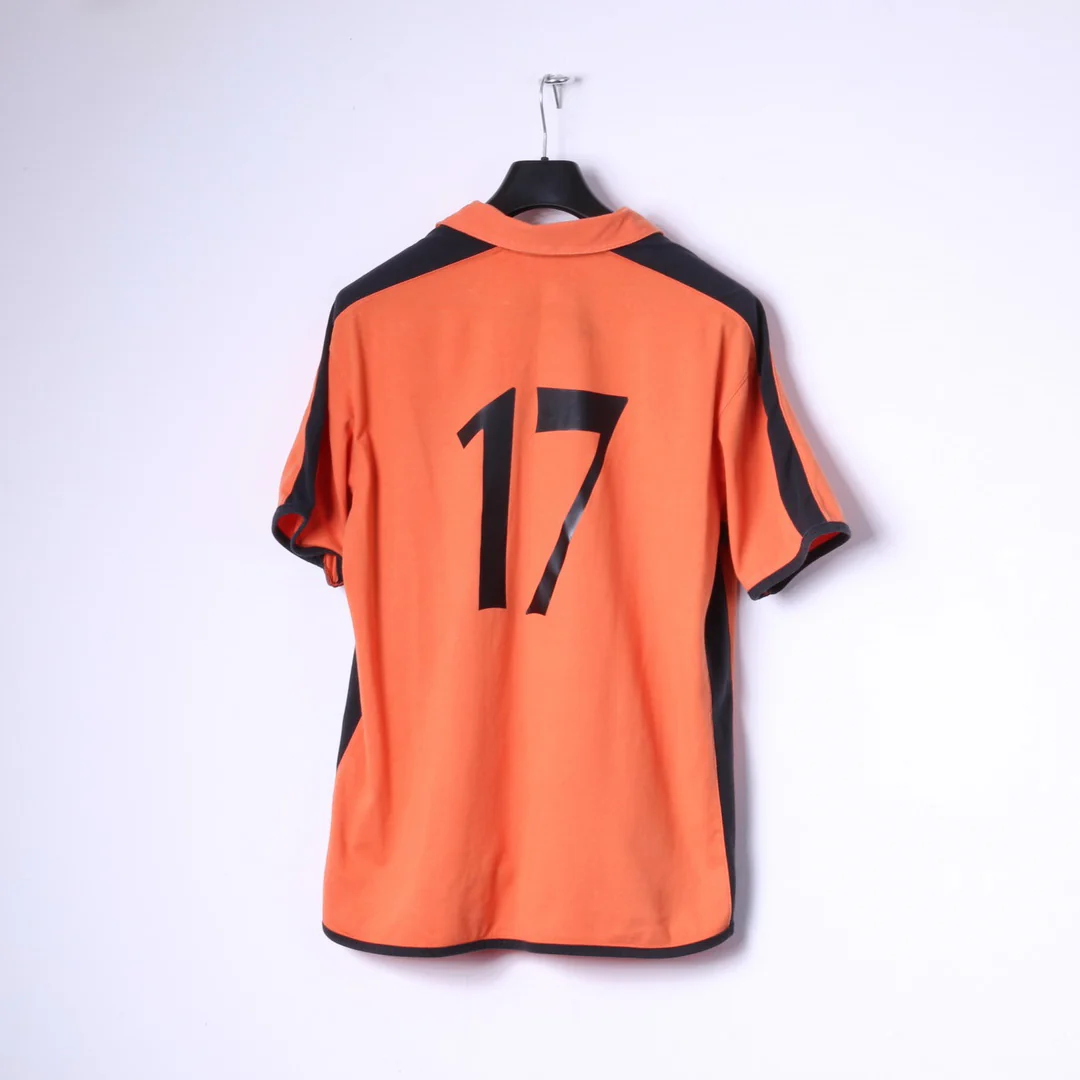 Hockey Tko Mens M Polo Shirt Orange L.A. METROS #17 Zip Neck Top - Image 7