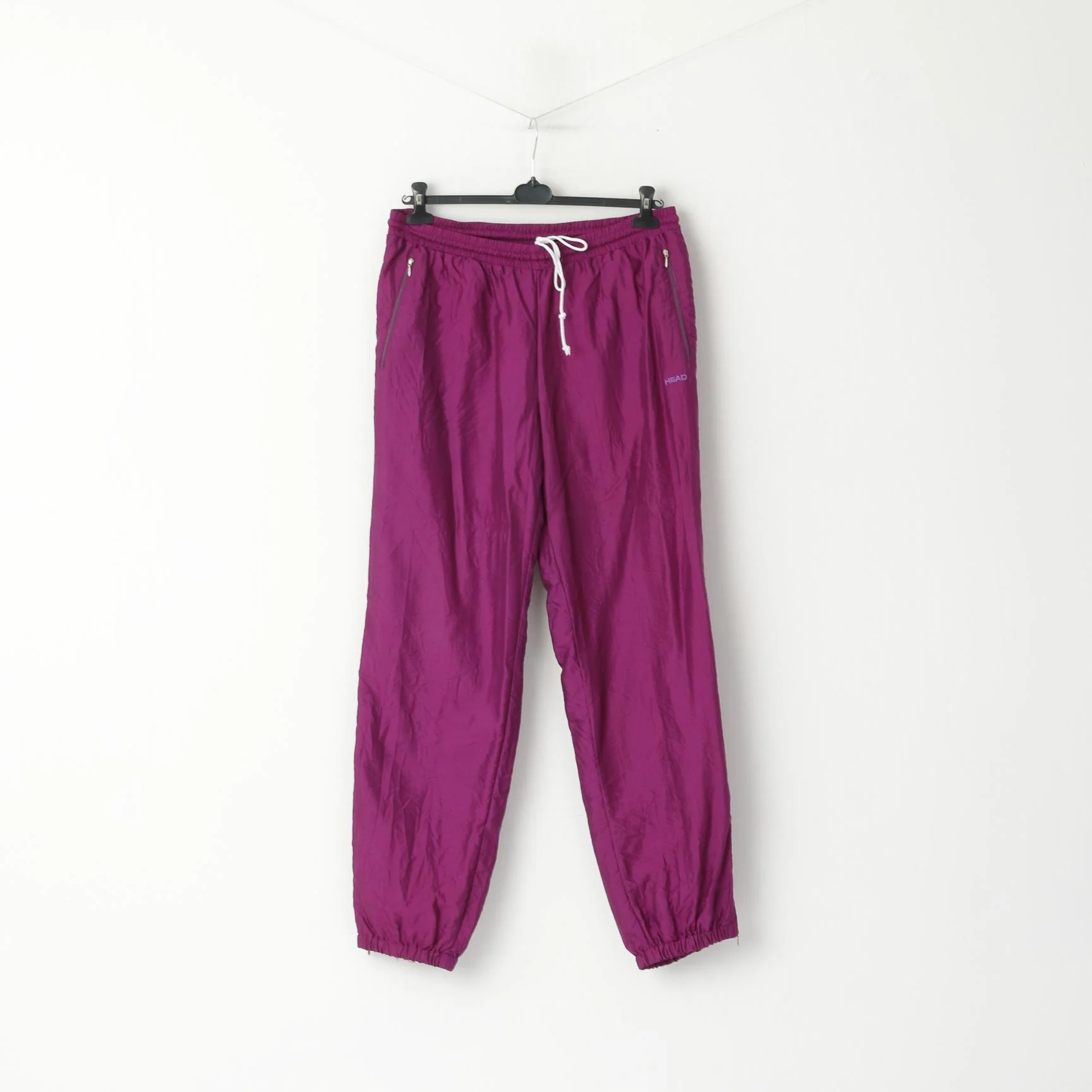 Head Men XL Sweatapants Purple Shiny Retro Gym Sportswear Track Bottoms